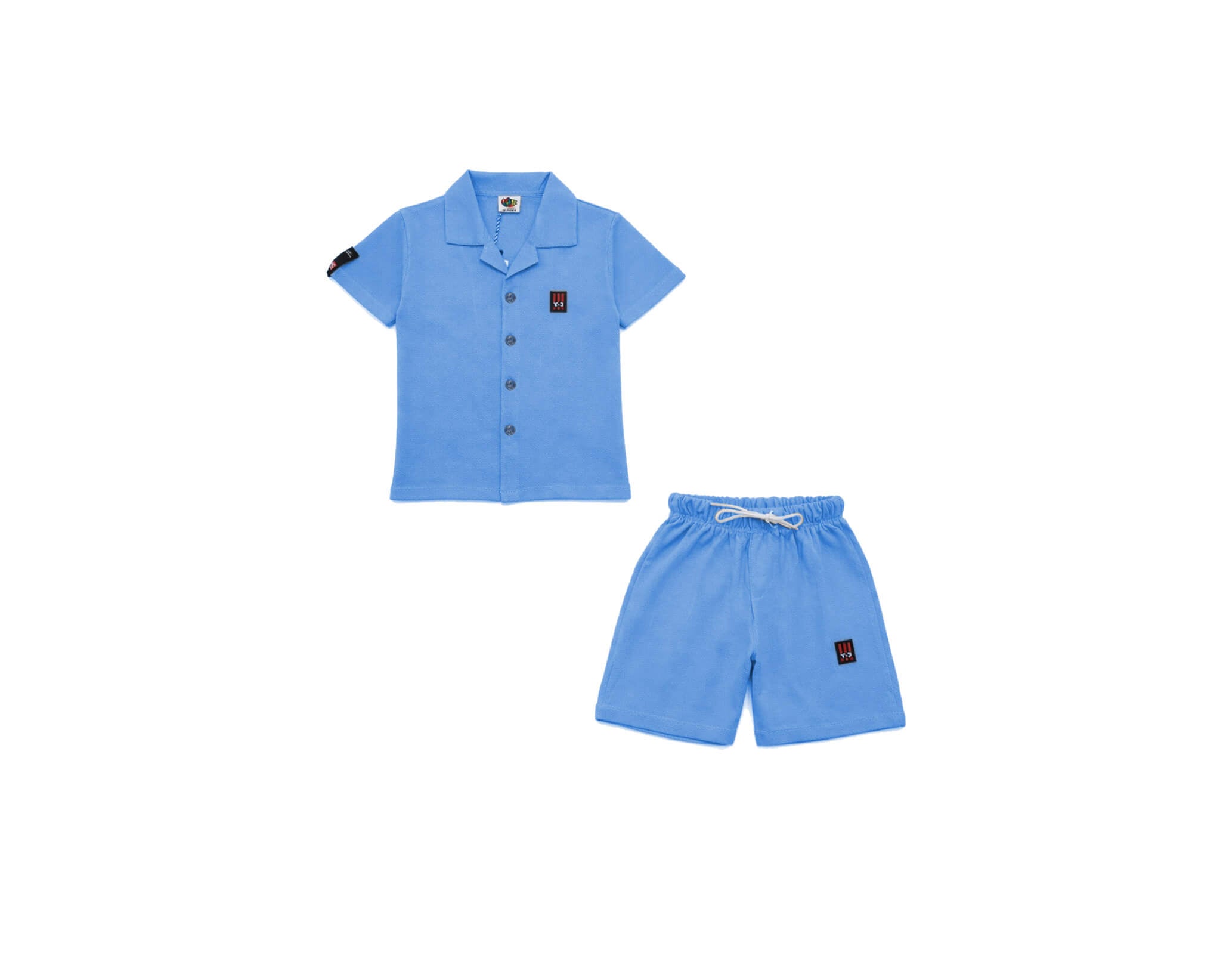 Logo With Premium Look Tee & Short - Sky Blue