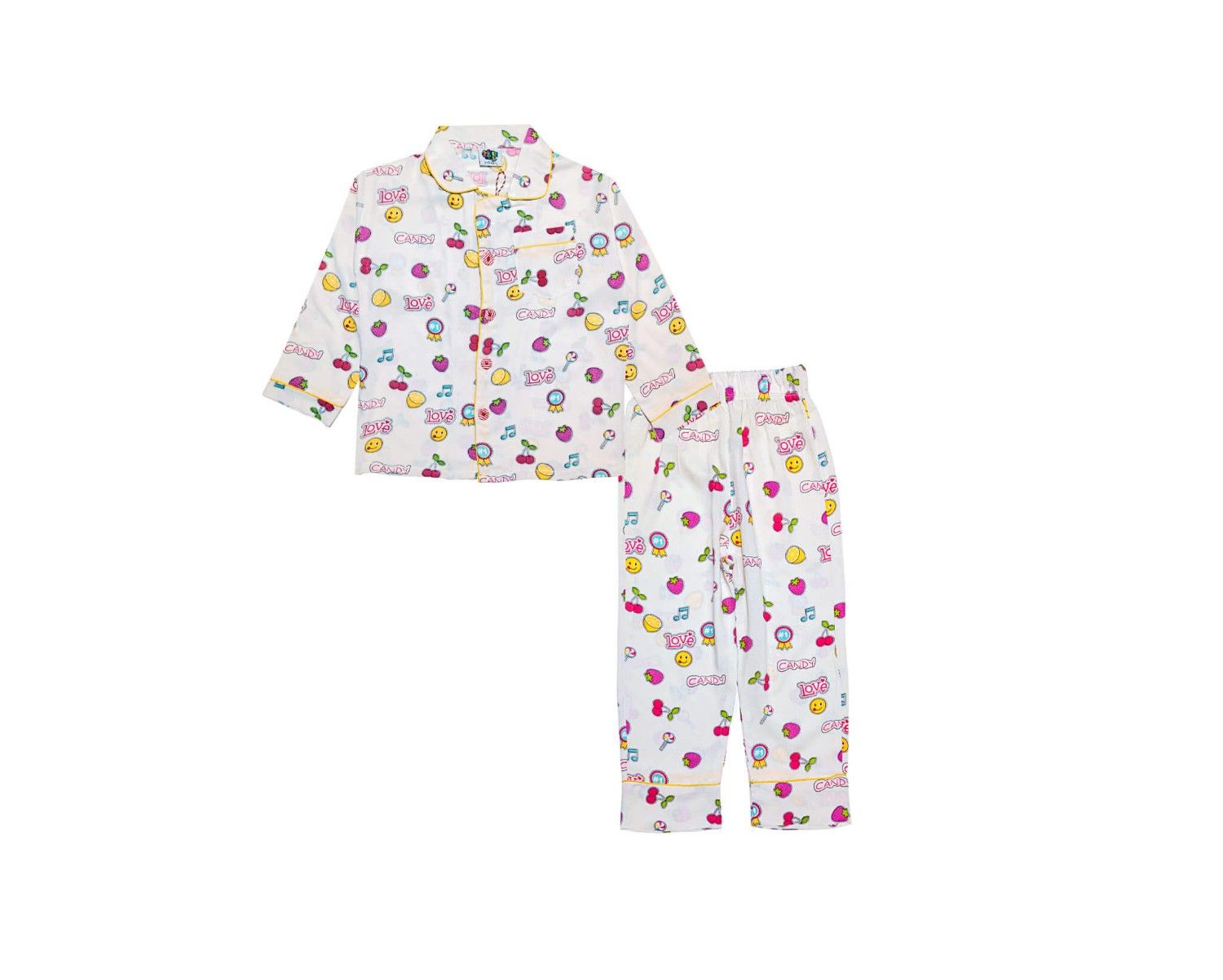 Love Candy Kids Night Suit -Ash White