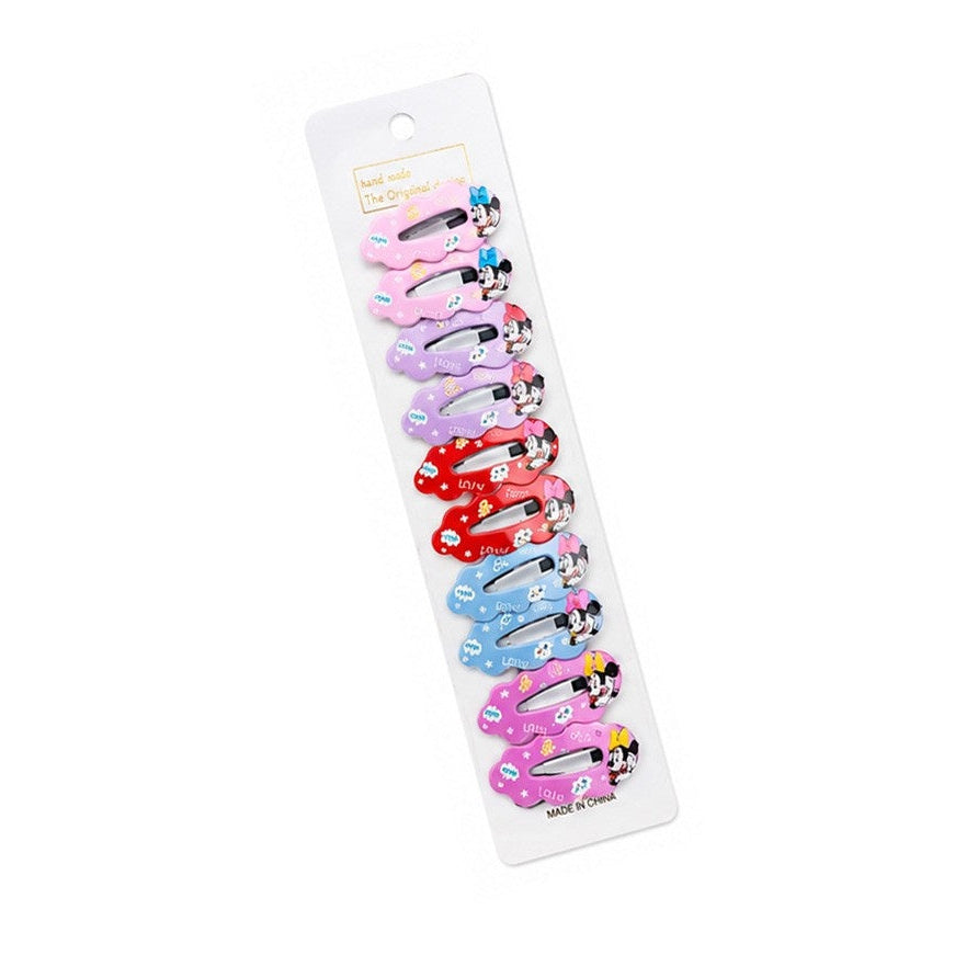 Love Minnie Printed Hairs Pins Pack Of Five Different Colors