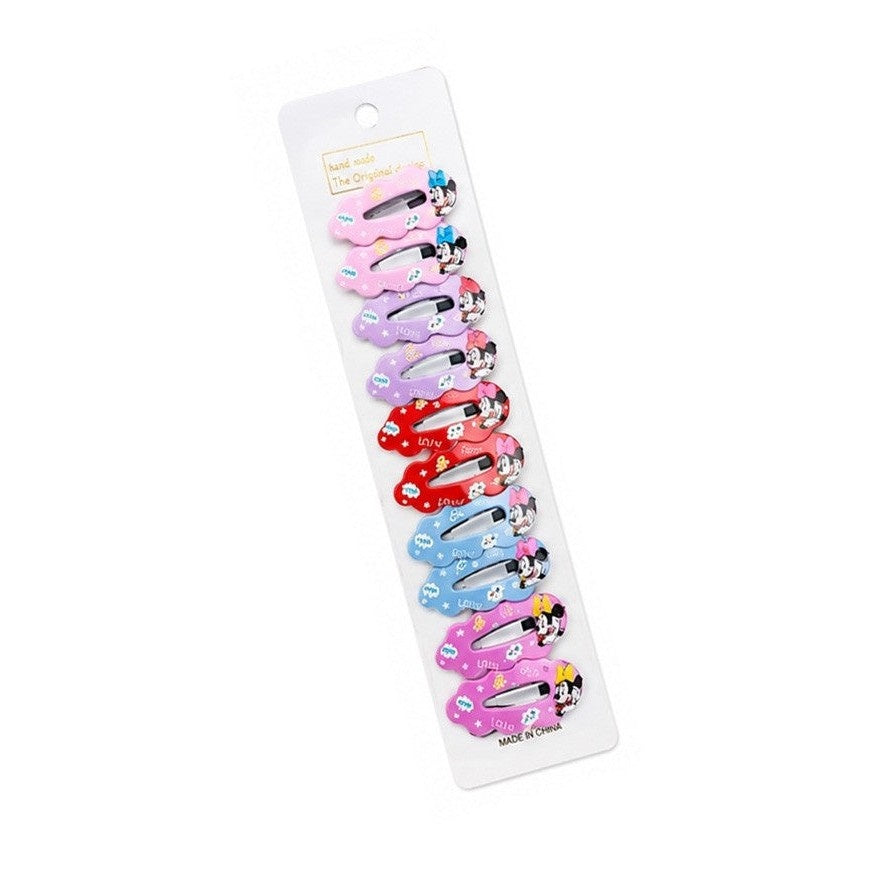 Love Minnie Printed Hairs Pins Pack Of Five Different Colors