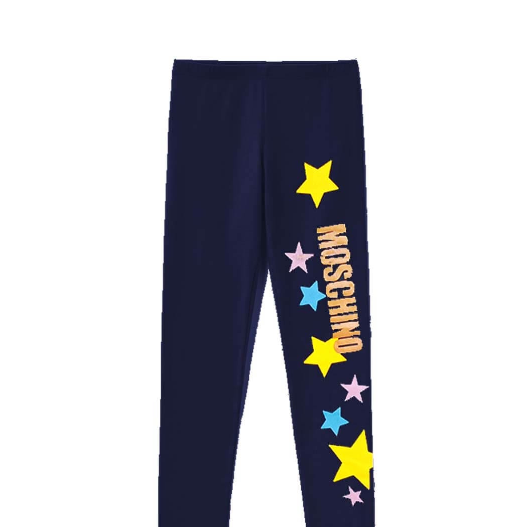 MCN Stars Lycra Tights For Girs - Navy Blue