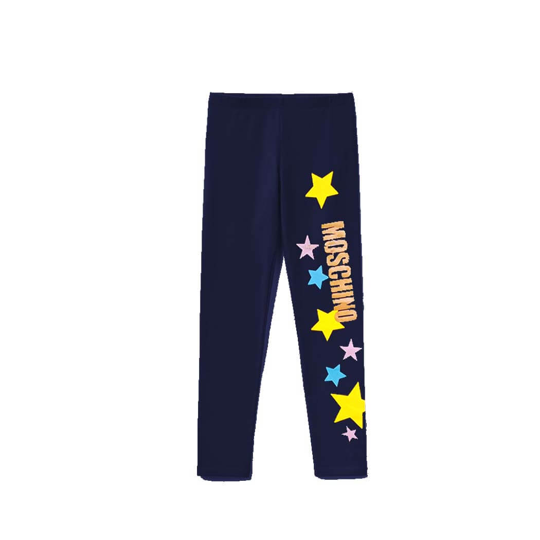 MCN Stars Lycra Tights For Girs - Navy Blue