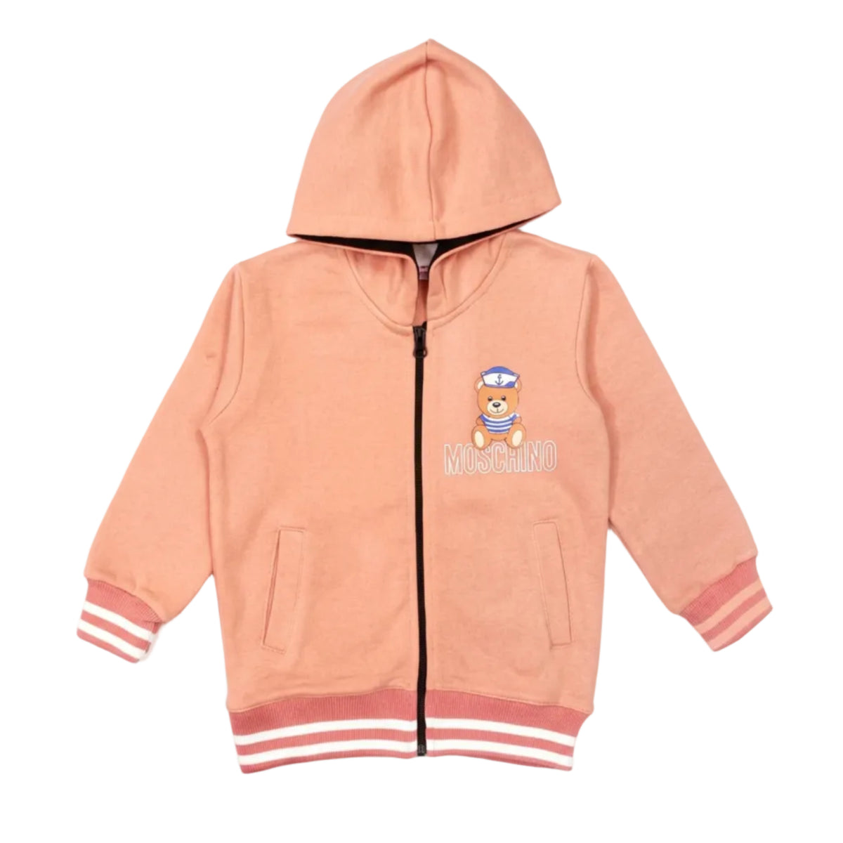 MCN Bear Fleece Hoodie - Tea Pink