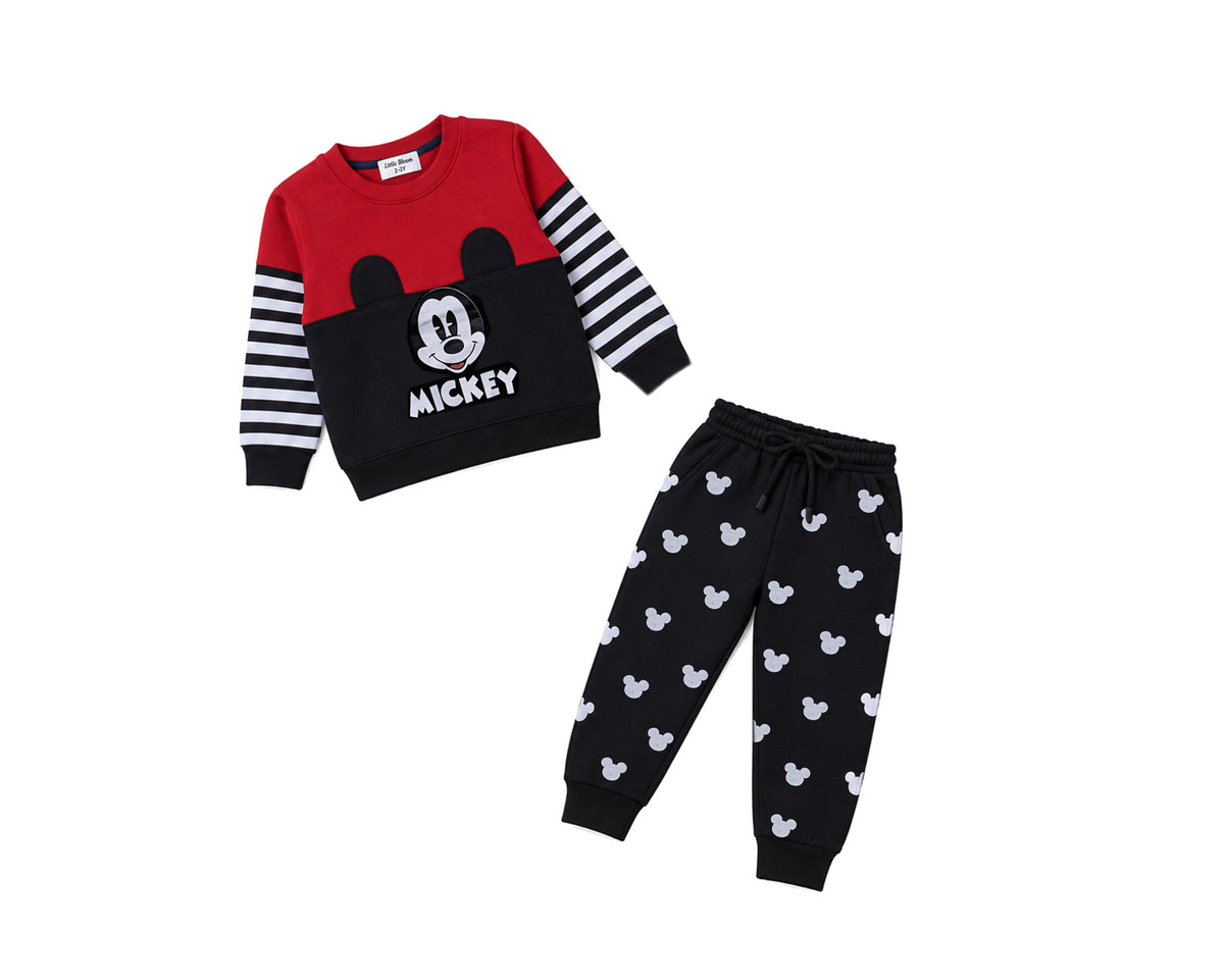 Mackey Fleece Tracksuit - Red & Black
