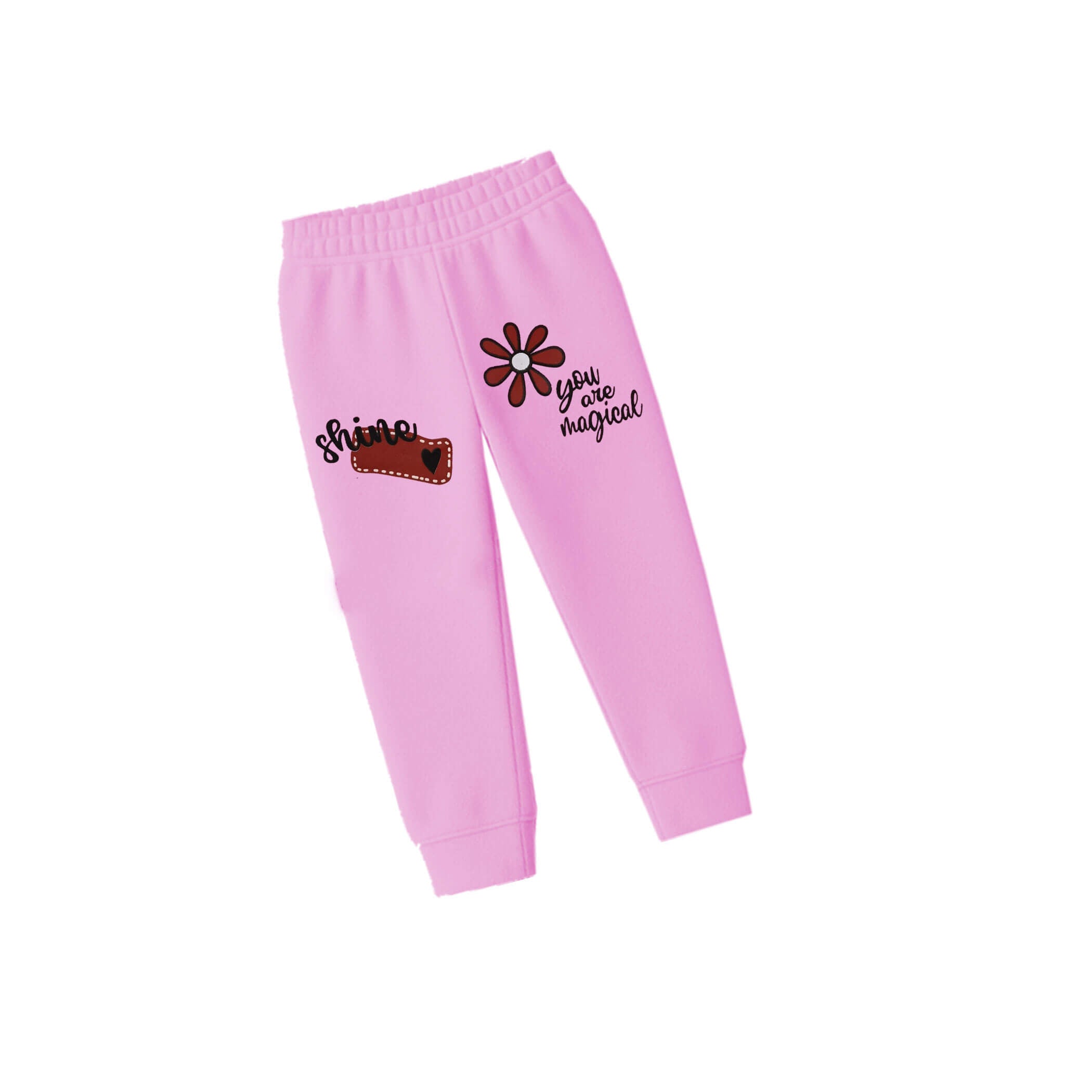 Magical Flowers Fleece Trouser - Baby Pink