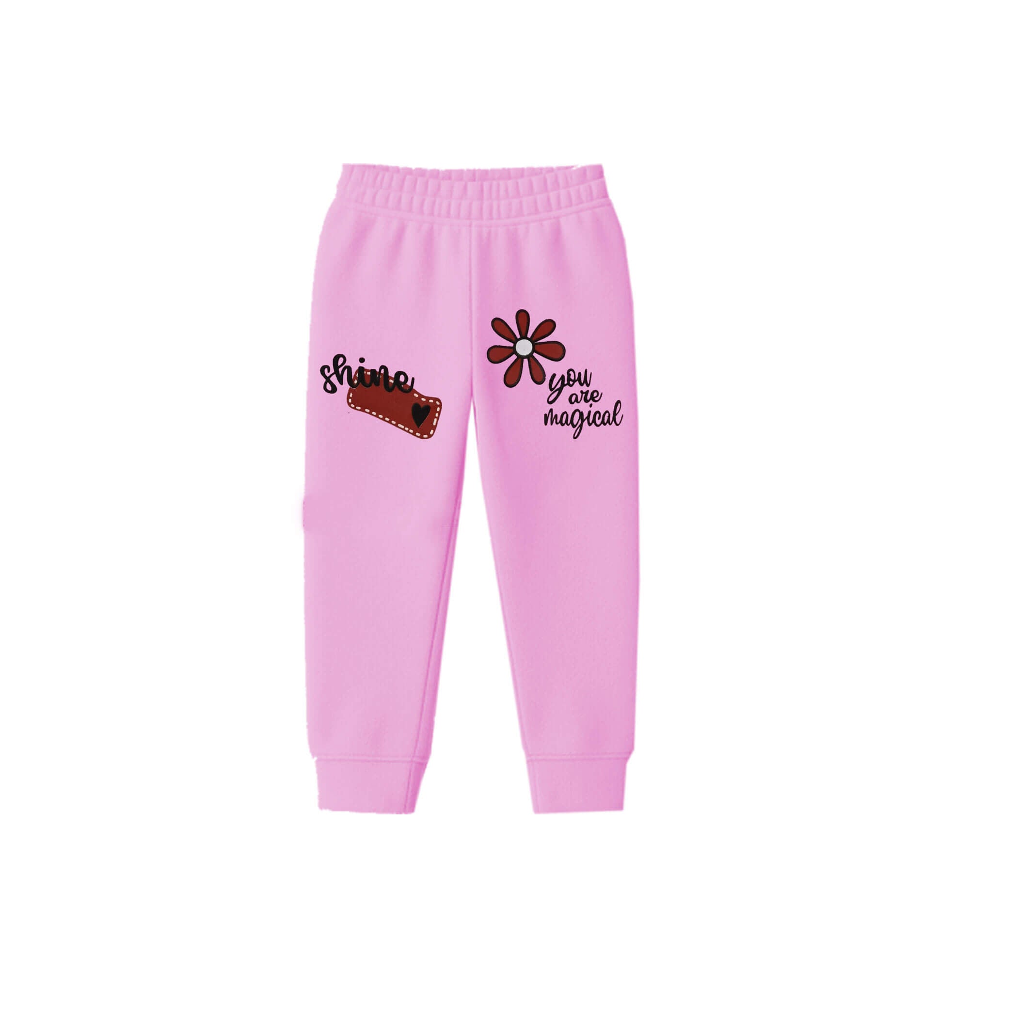 Magical Flowers Fleece Trouser - Baby Pink