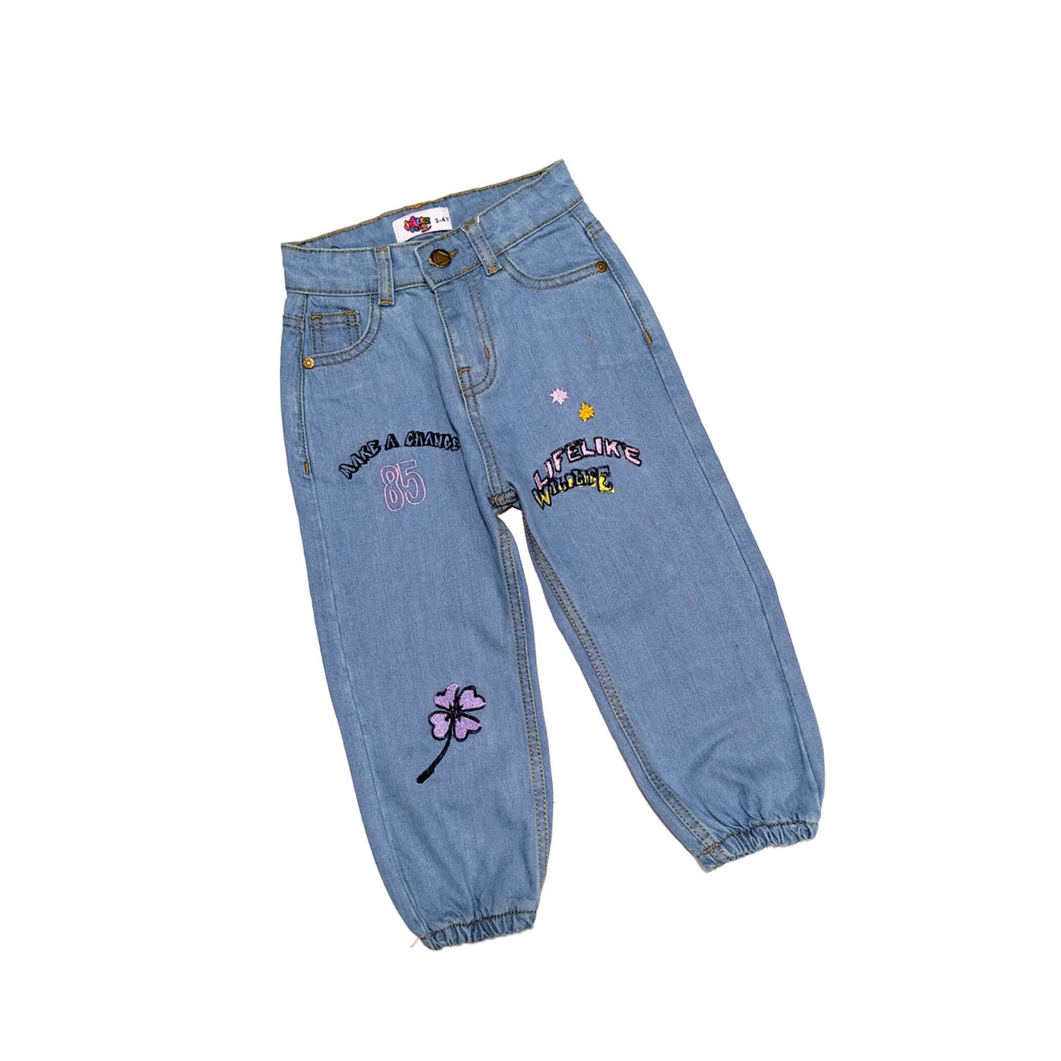 Make a Change Baggy Jogging Denim Pant - Ice Blue