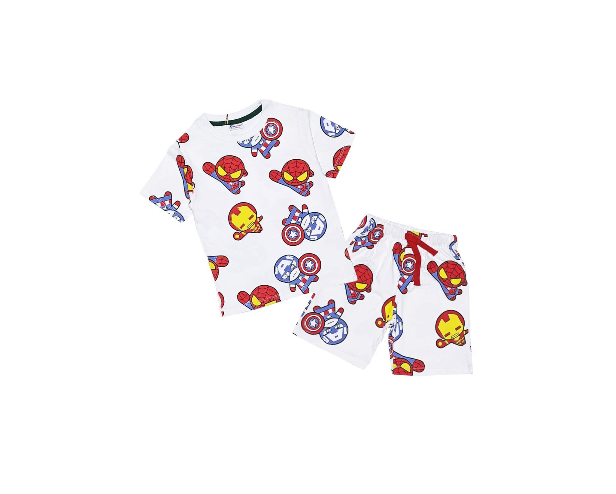 Marvel Team Classic Tee &amp; Shorts - White