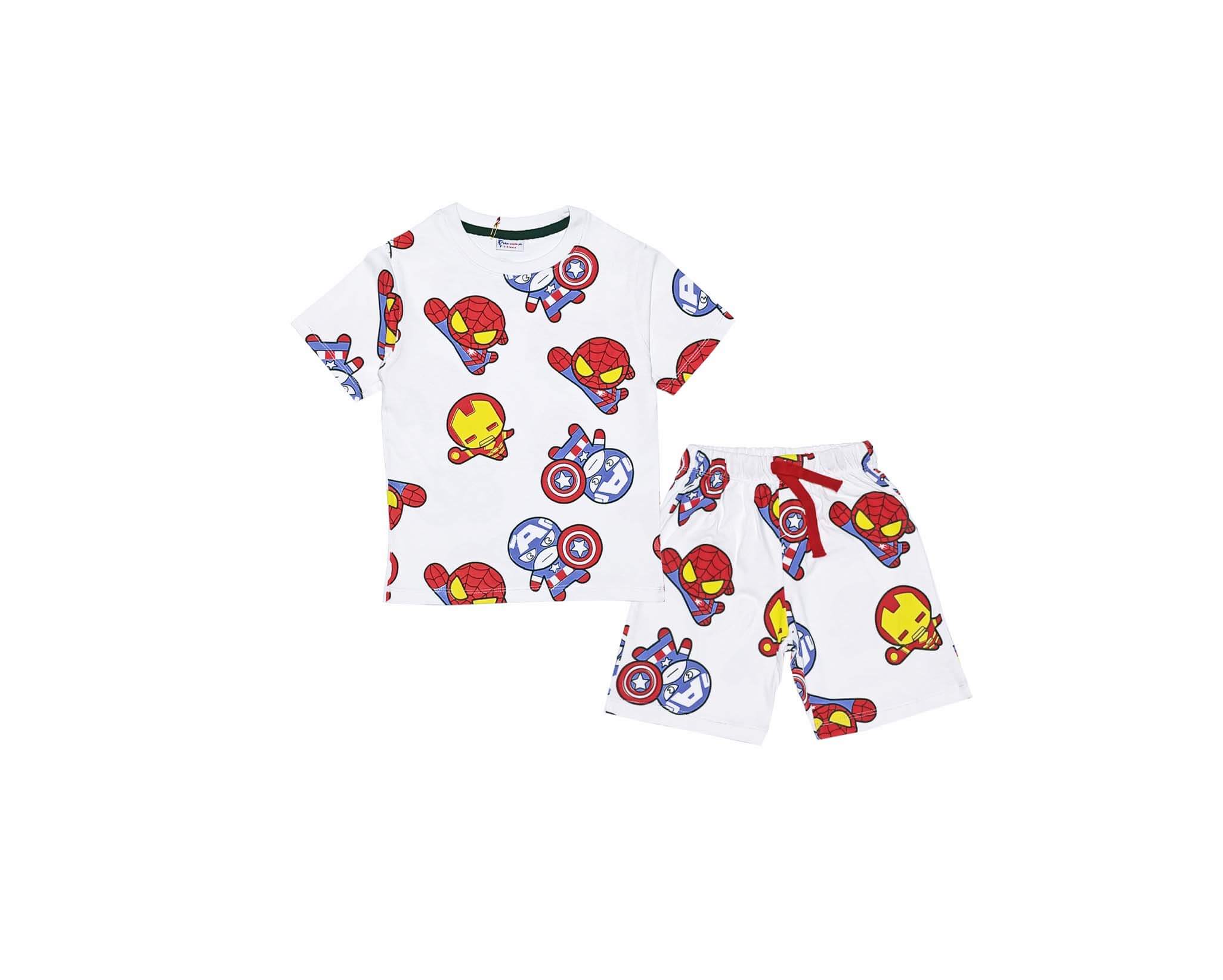 Marvel Team Classic Tee &amp; Shorts - White