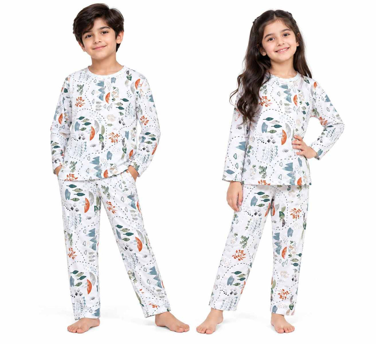 Nature Print Cotton - White 
