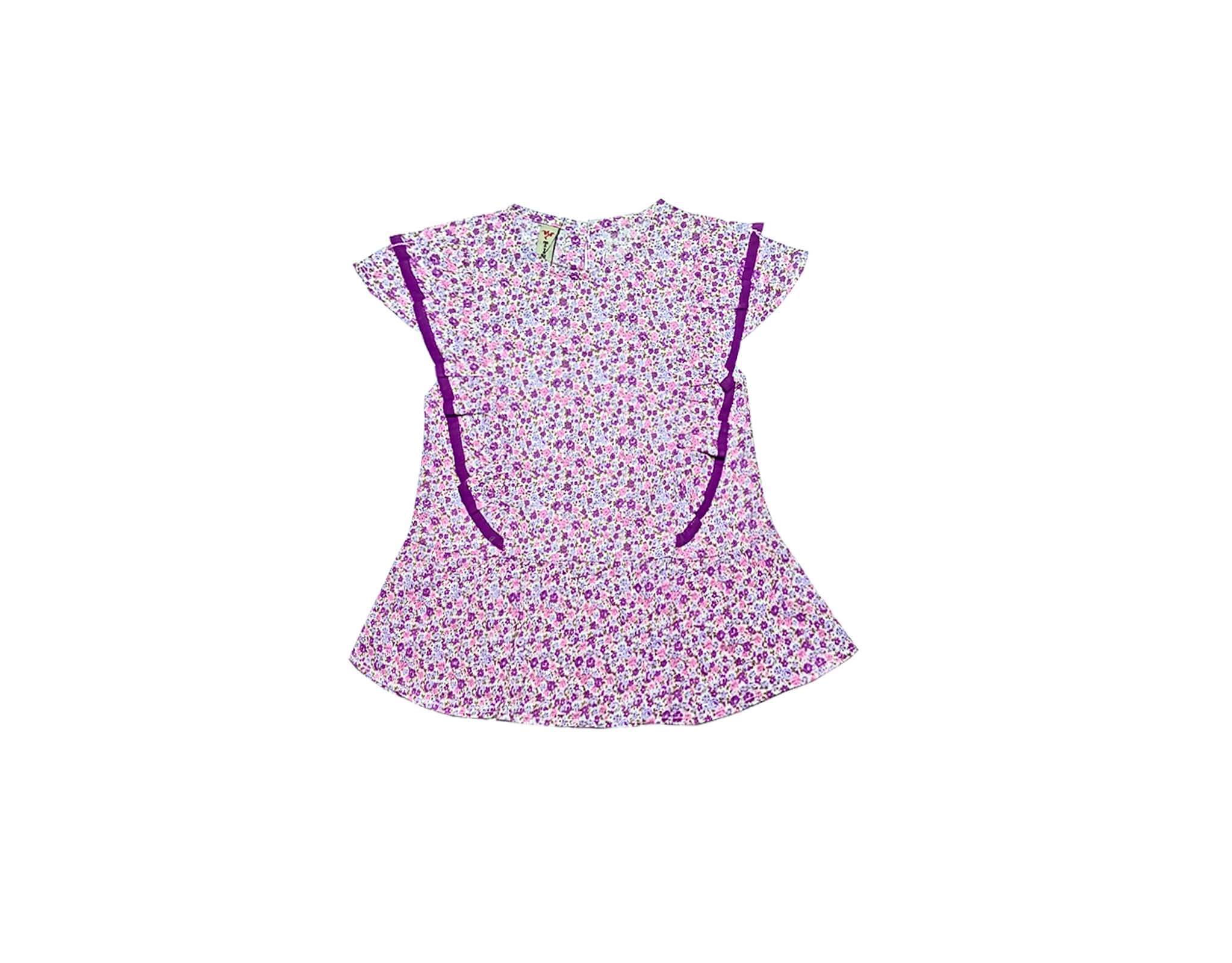 Mini Florals Print Cotton Frill Short Frock