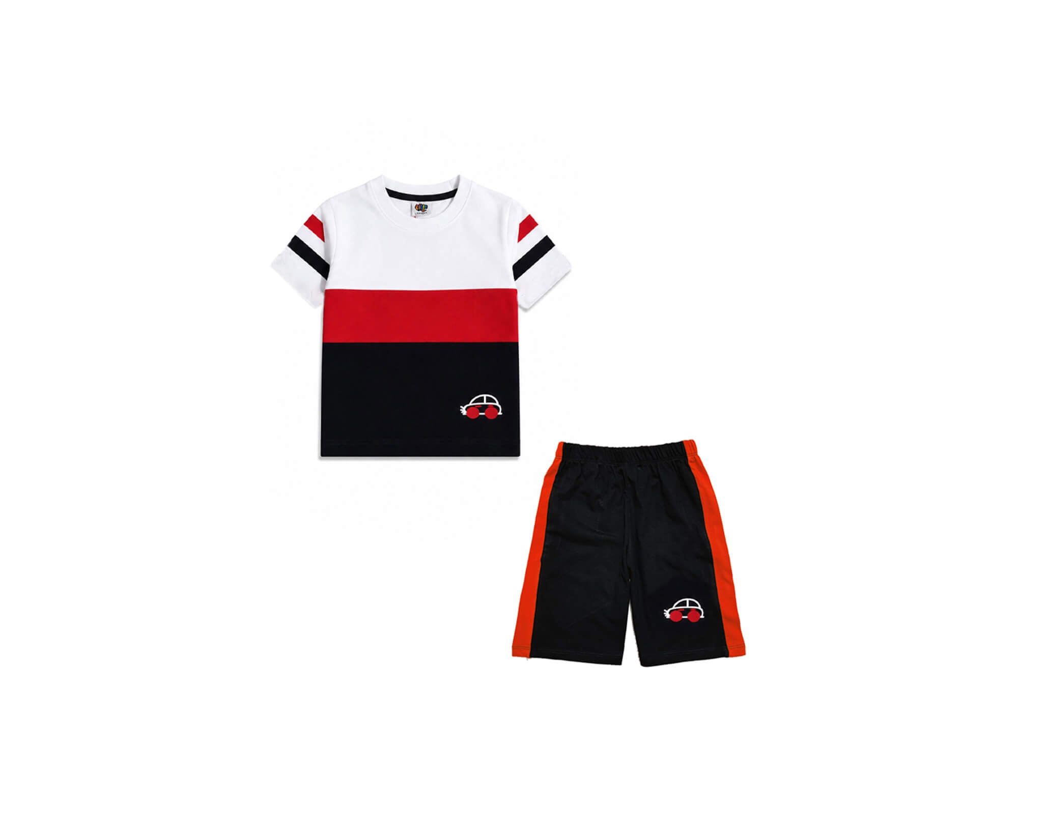 MiniCar3penelTee_Shorts-Whitered_Back