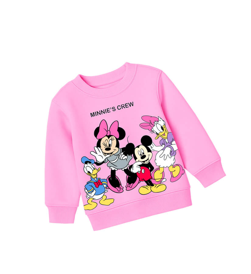 Minnie Crew Fleece Sweatshirt - Pink