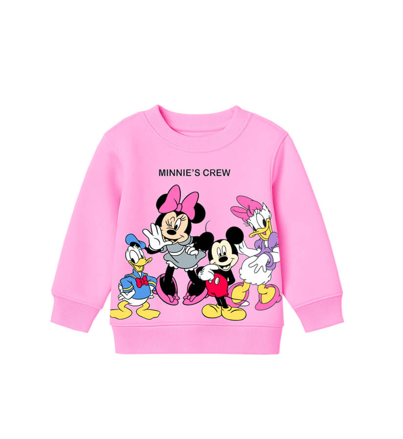 Minnie Crew Fleece Sweatshirt - Pink