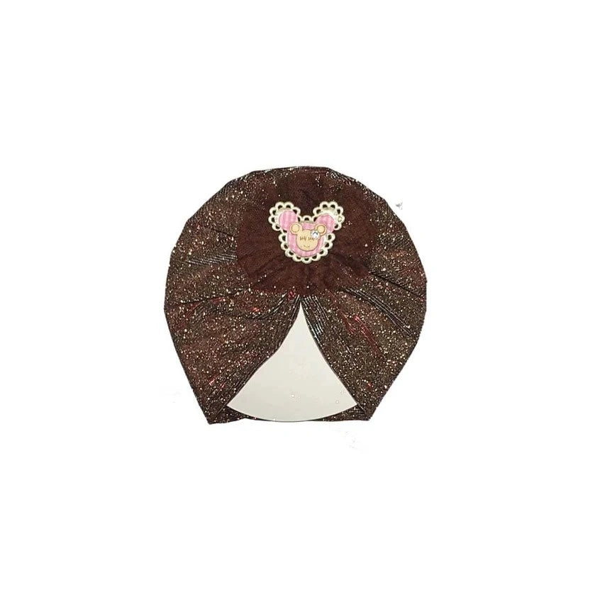 Minnie-Net-Flowers-Moon-Light-Turban-Cap-For-Babies-Dark-Brown