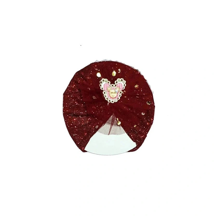 Minnie-Net-Flowers-Moon-Light-Turban-Cap-For-Babies-Maroon