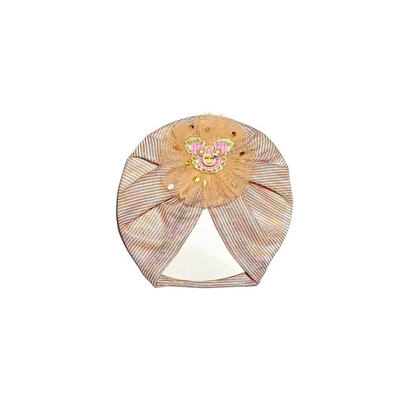 Minnie-Net-Flowers-Moon-Light-Turban-Cap-For-Babies-Peach
