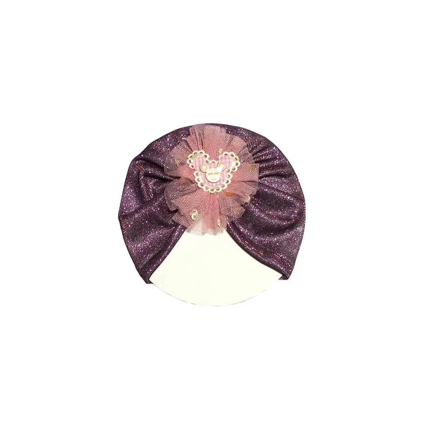 Minnie-Net-Flowers-Moon-Light-Turban-Cap-For-Babies-Purple