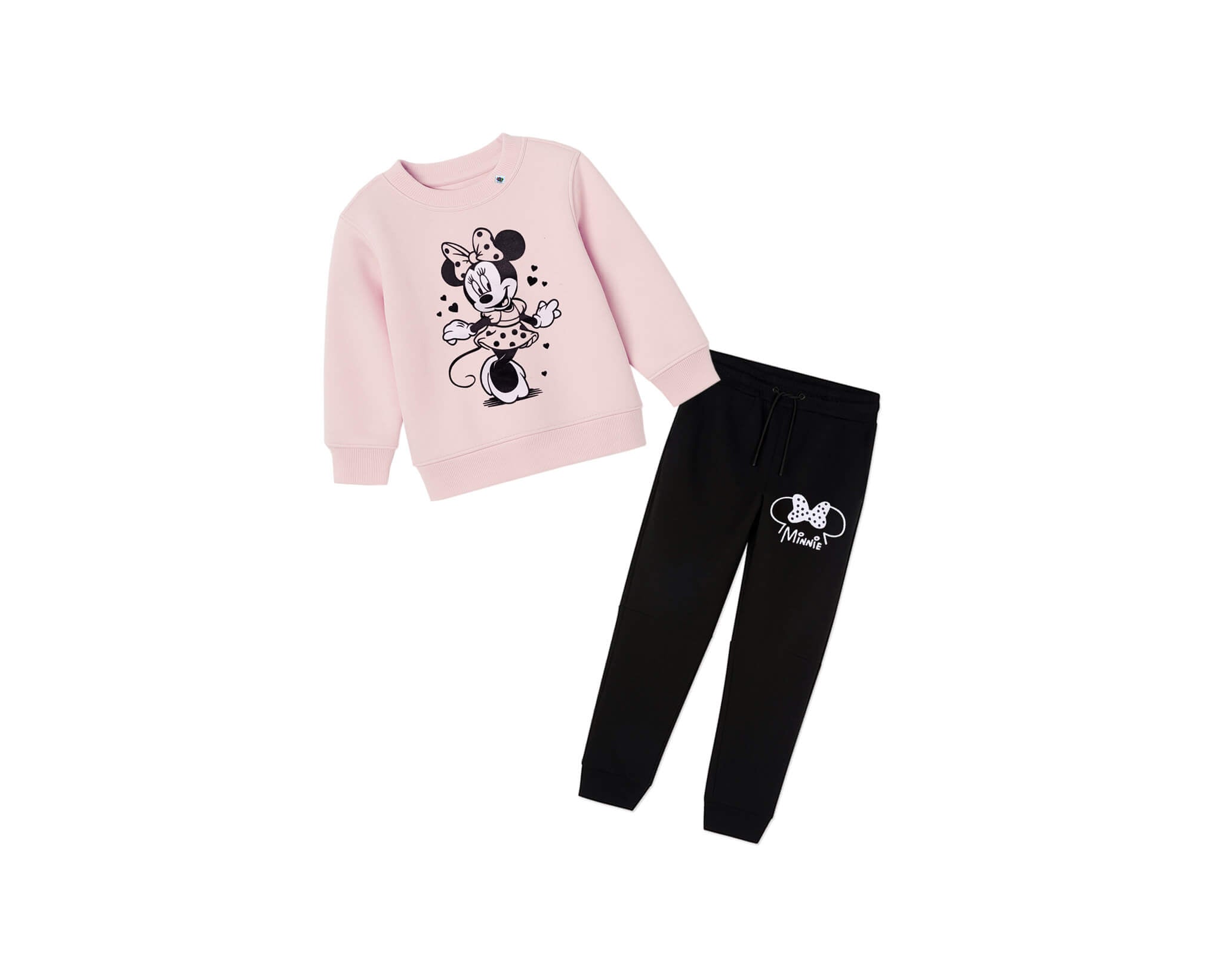 Minnie Style Fleece Tracksuit - Baby Pink &amp; Black