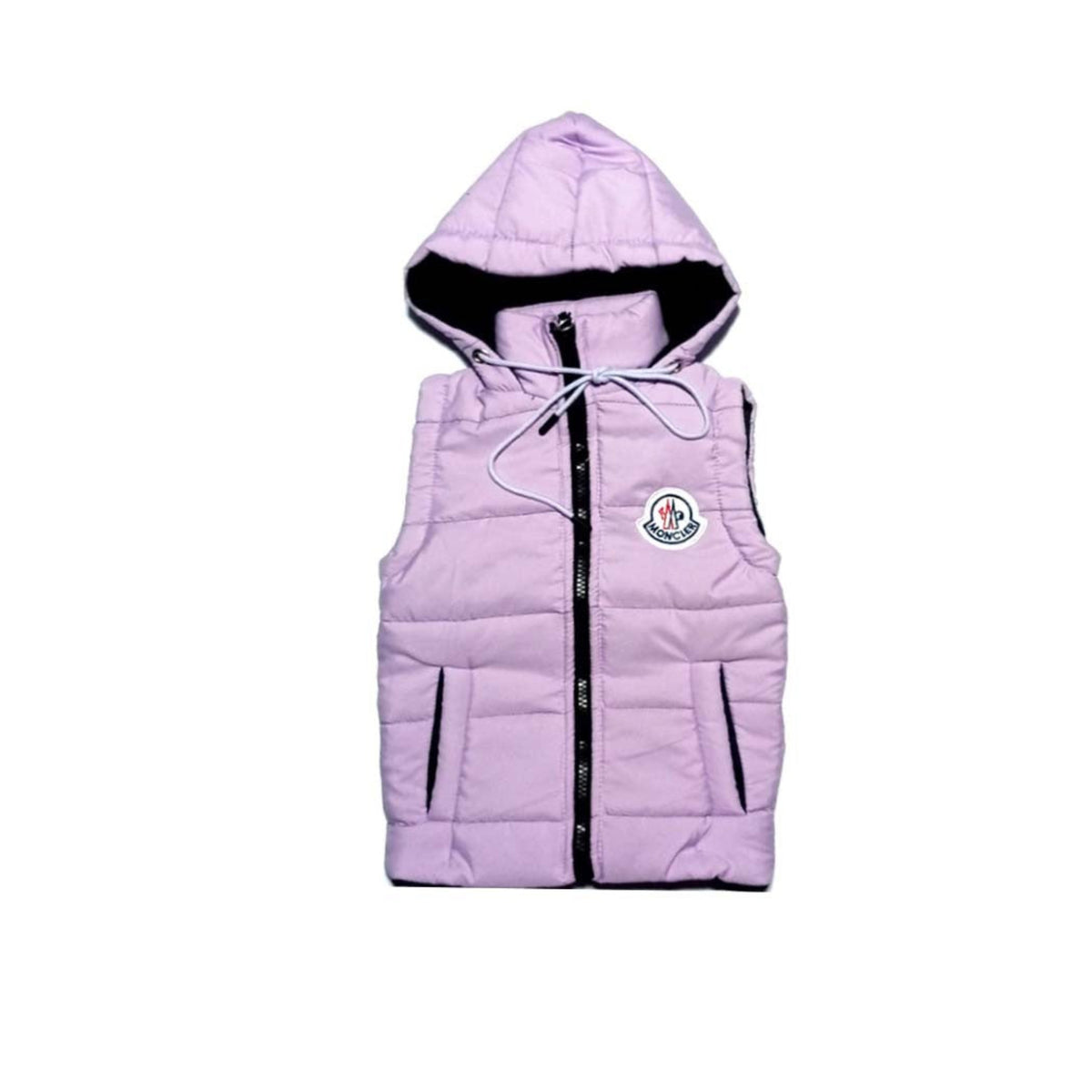Mock Neck MC logo Sleeveless Puff Jacket - Soft Purple