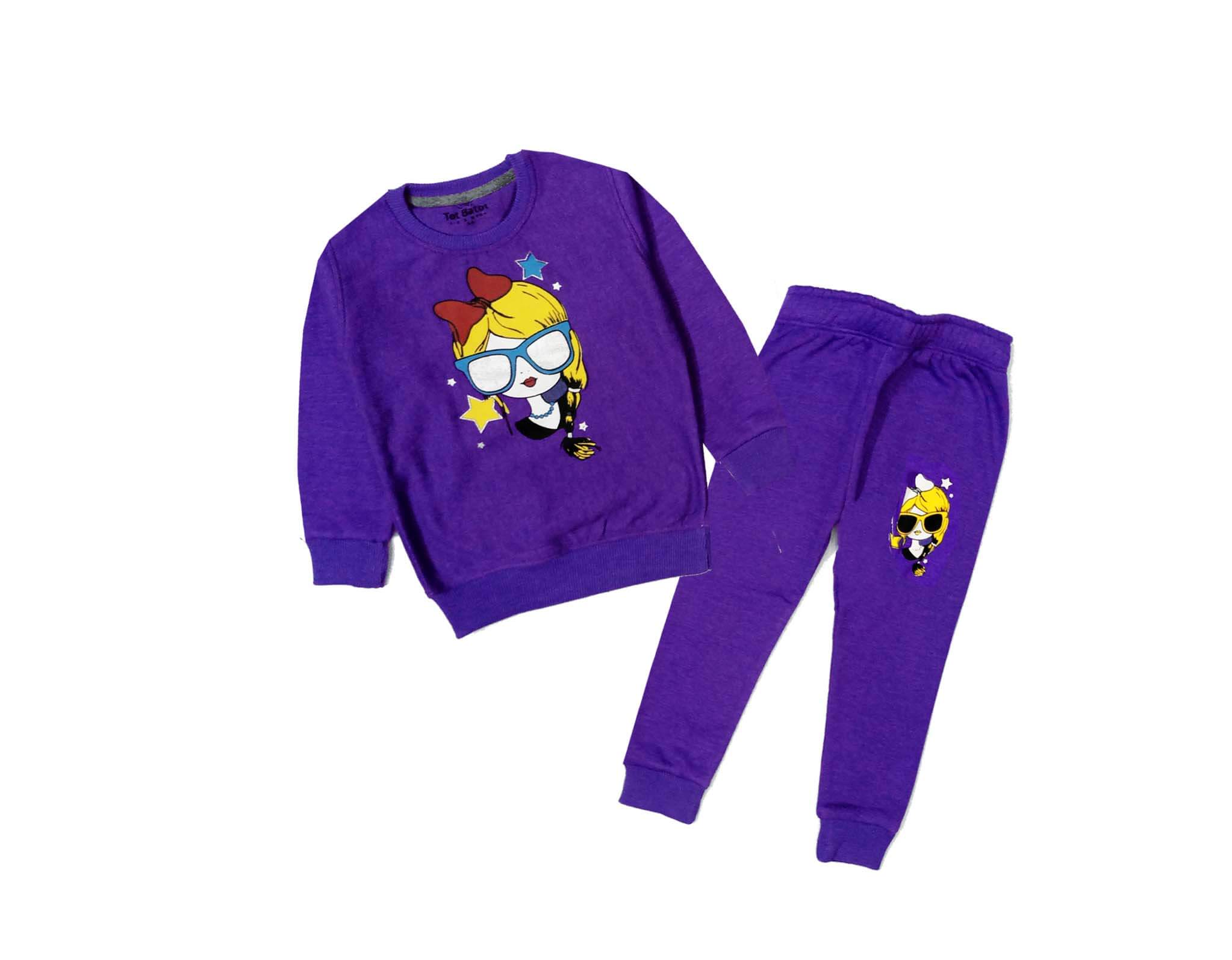 Modern Girl Fleece Tracksuit - Purple