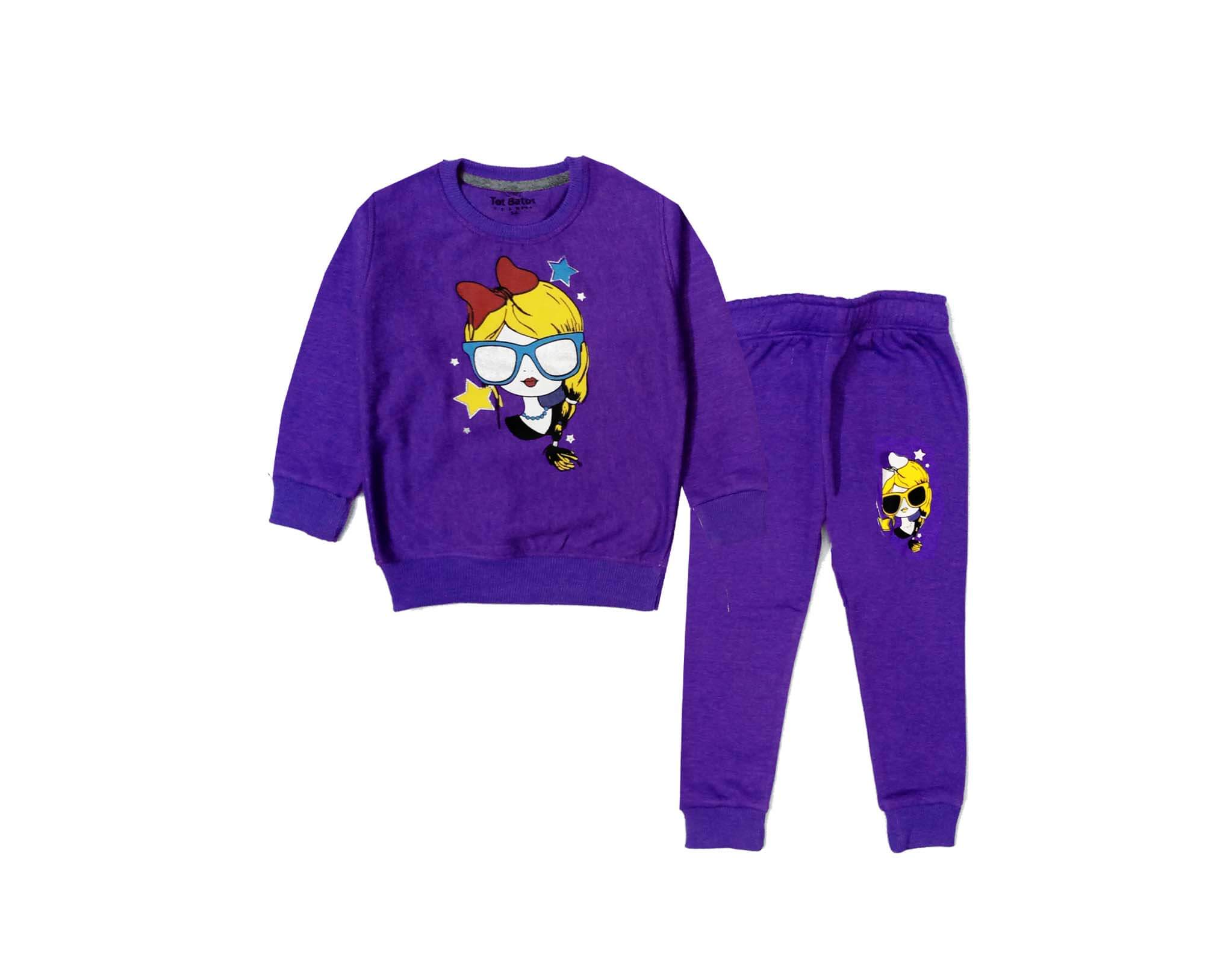 Modern Girl Fleece Tracksuit - Purple