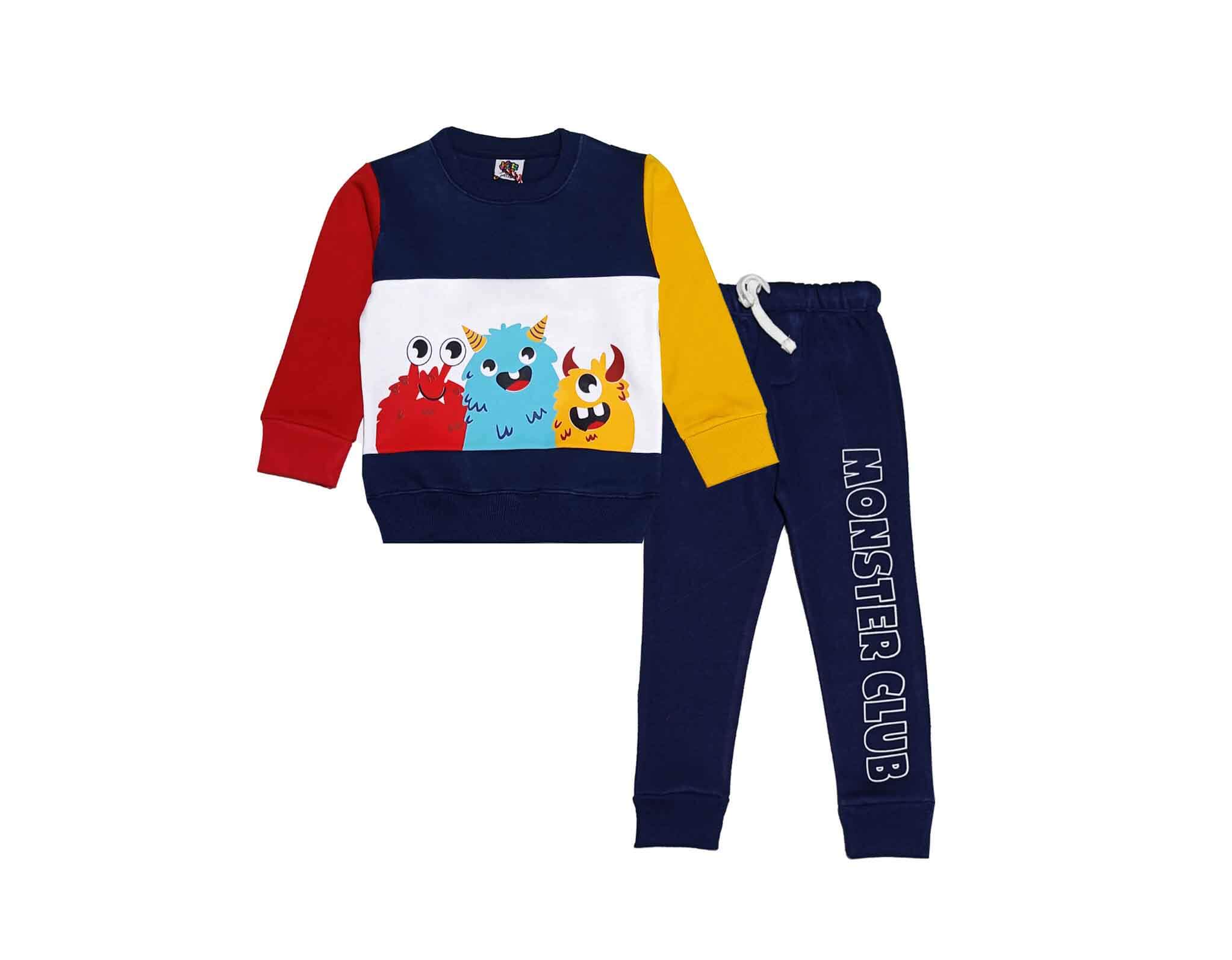 Monster Club Penal Fleece Tracksuit - Navy