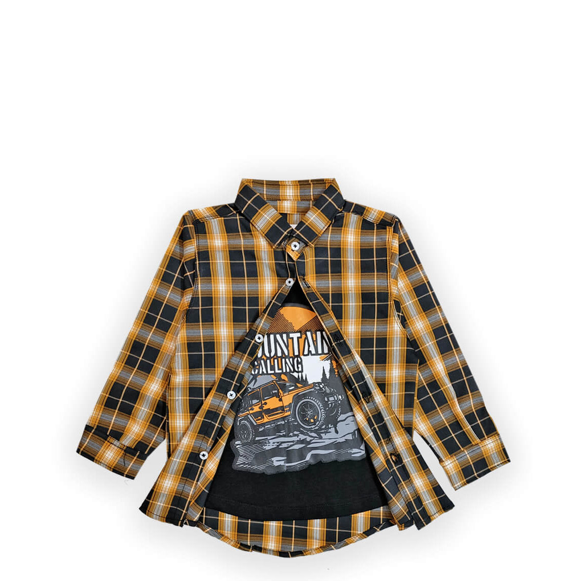 Mountain Rider Double Casual Shirt Mustard &amp; Black