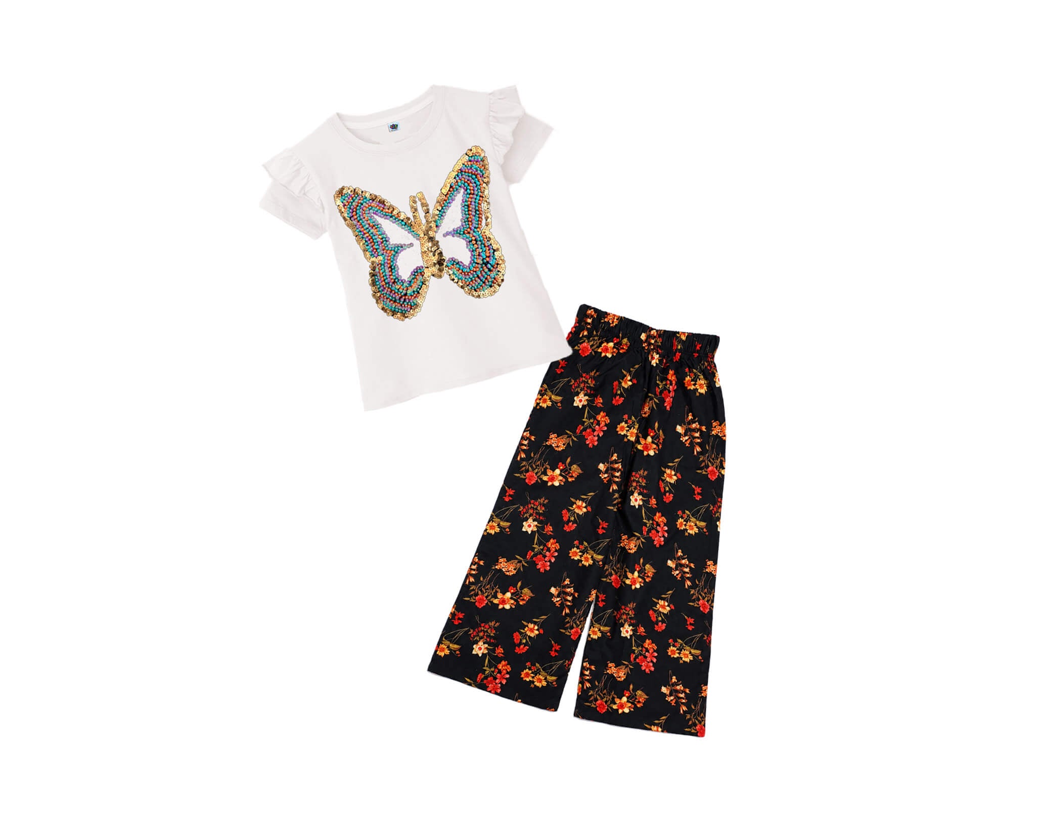 MultiPearlsButterflyTeeShirt_FlowersPrintedFlapper-White_Black_1