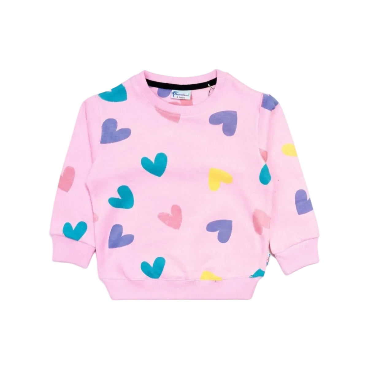 Multi Hearts Fleece Shirt- Pink 