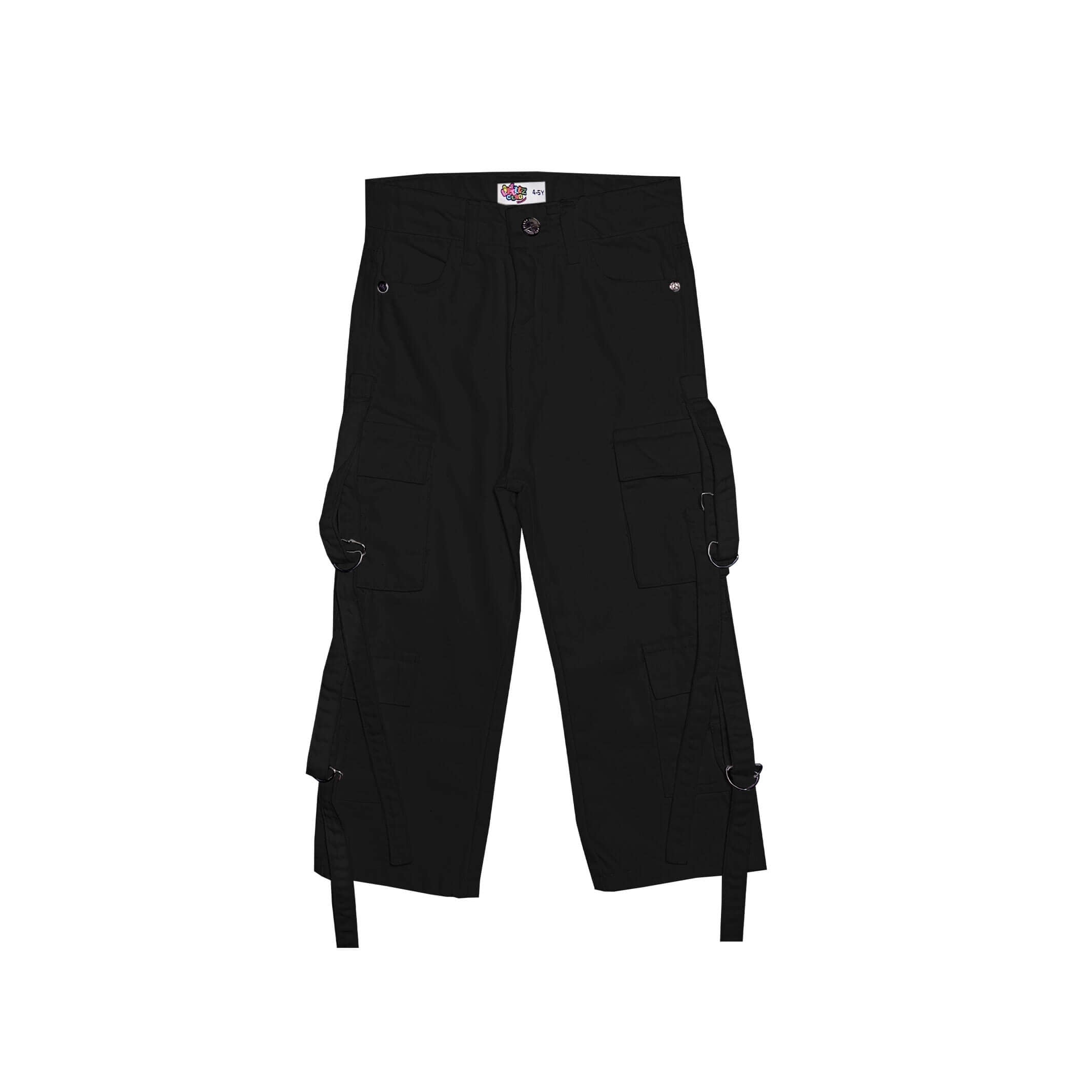 Multi Pockets Cargo Baggy Denim Pant Black