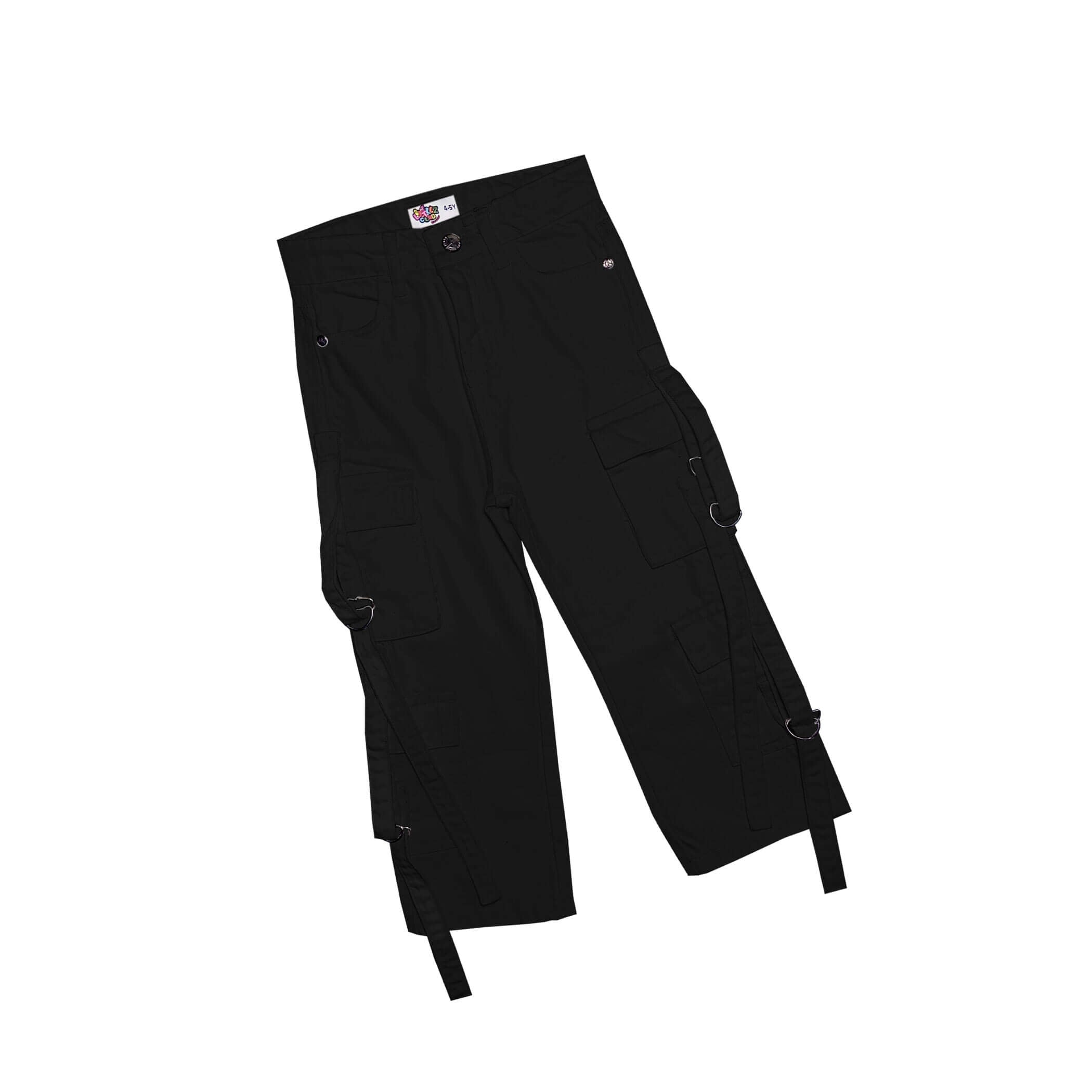 Multi Pockets Cargo Baggy Denim Pant Black