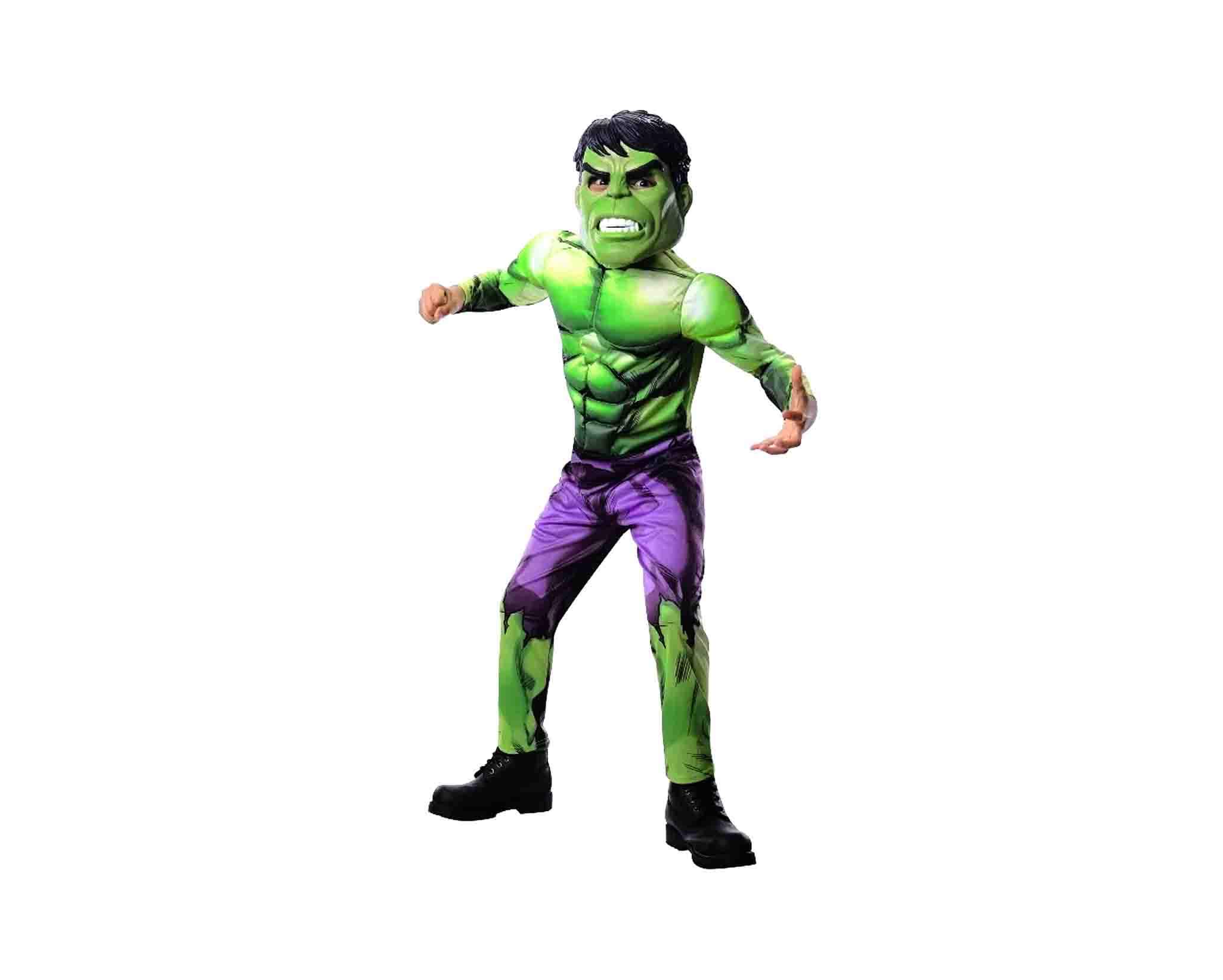 Musculer Padded Hulk Costume with Plastic Mask