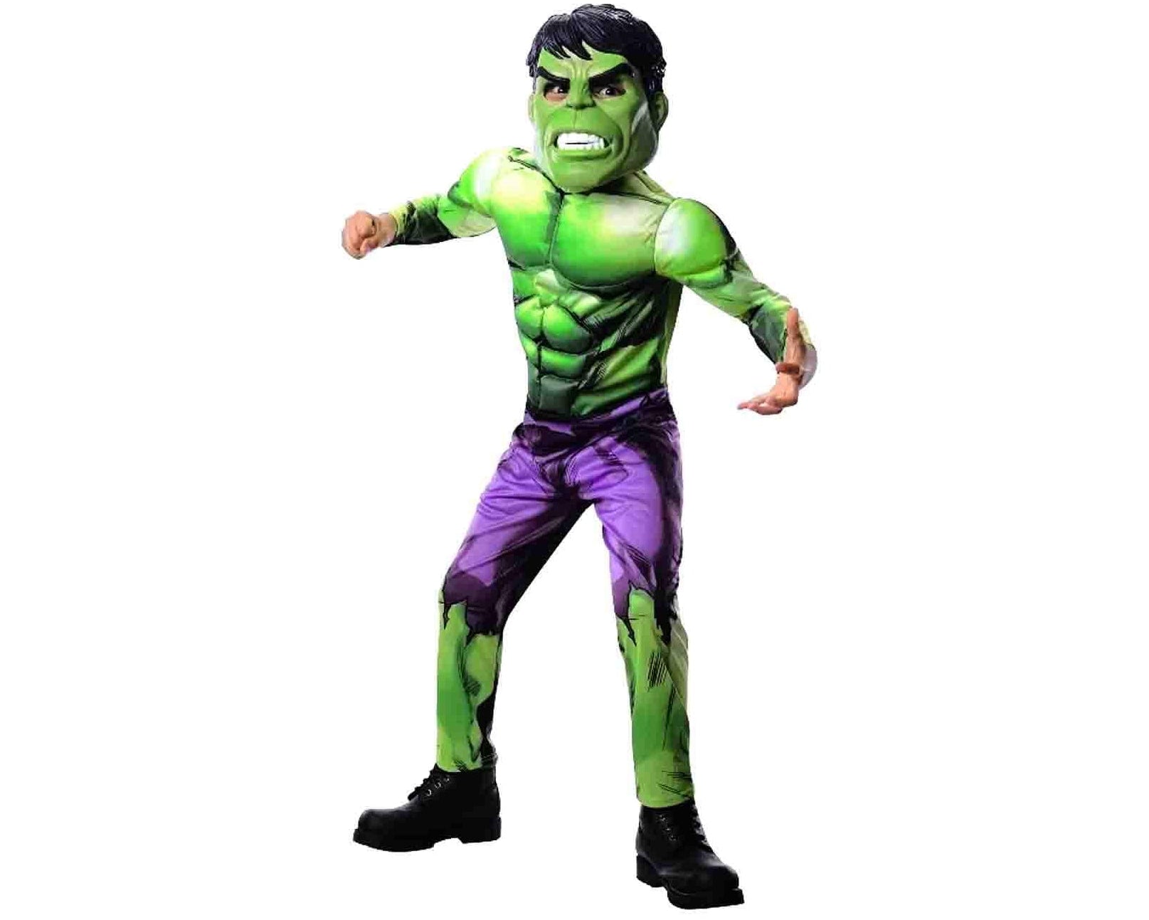 Musculer Padded Hulk Costume with Plastic Mask