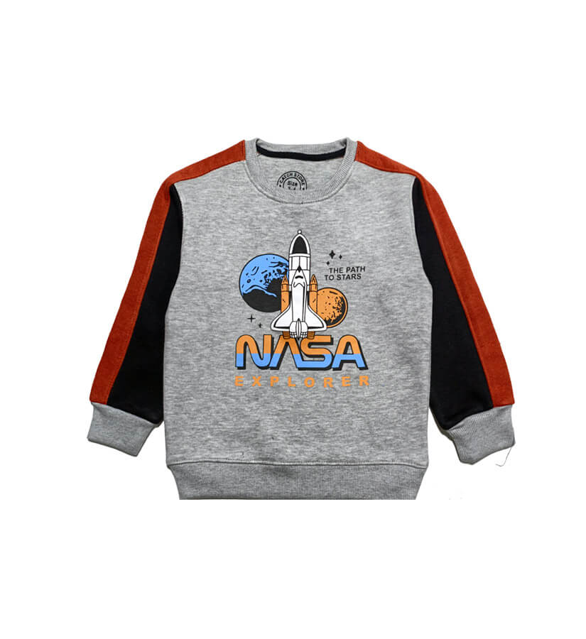 NASA Explorer Penal Fleece Sweatshirt -Heather Grey