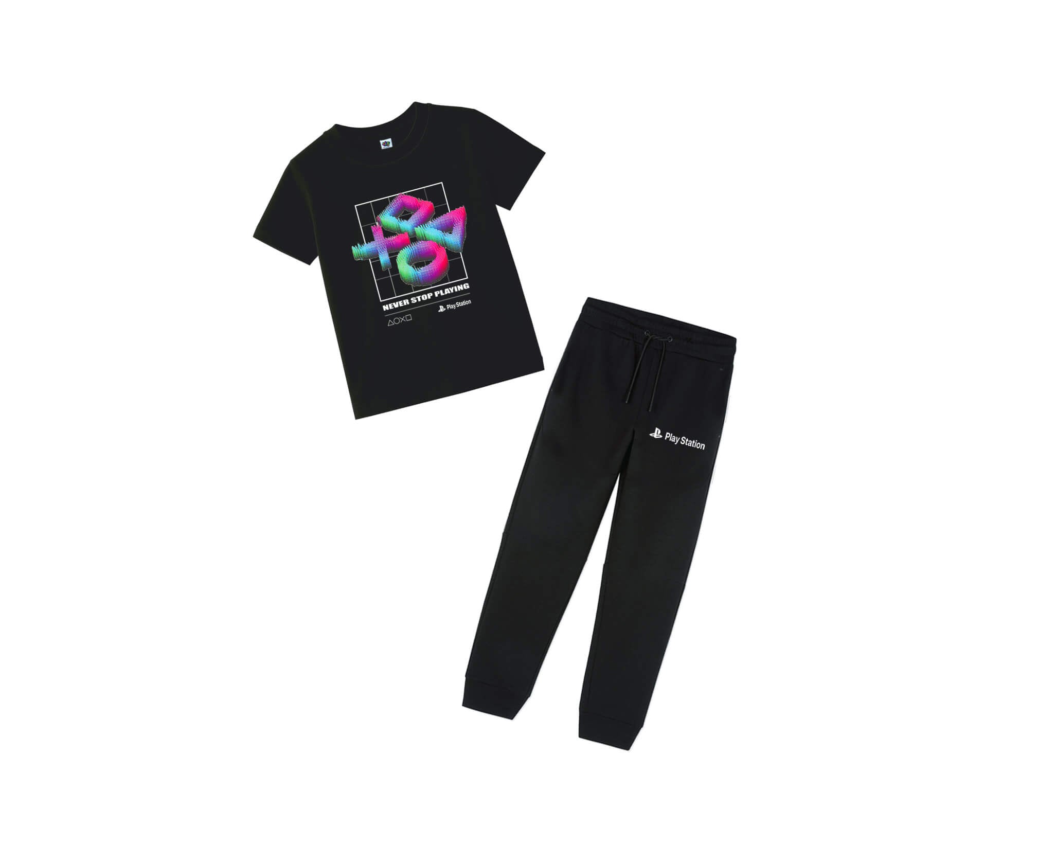 NEVER STOP PLAYING Tee &amp; Trouser - Black