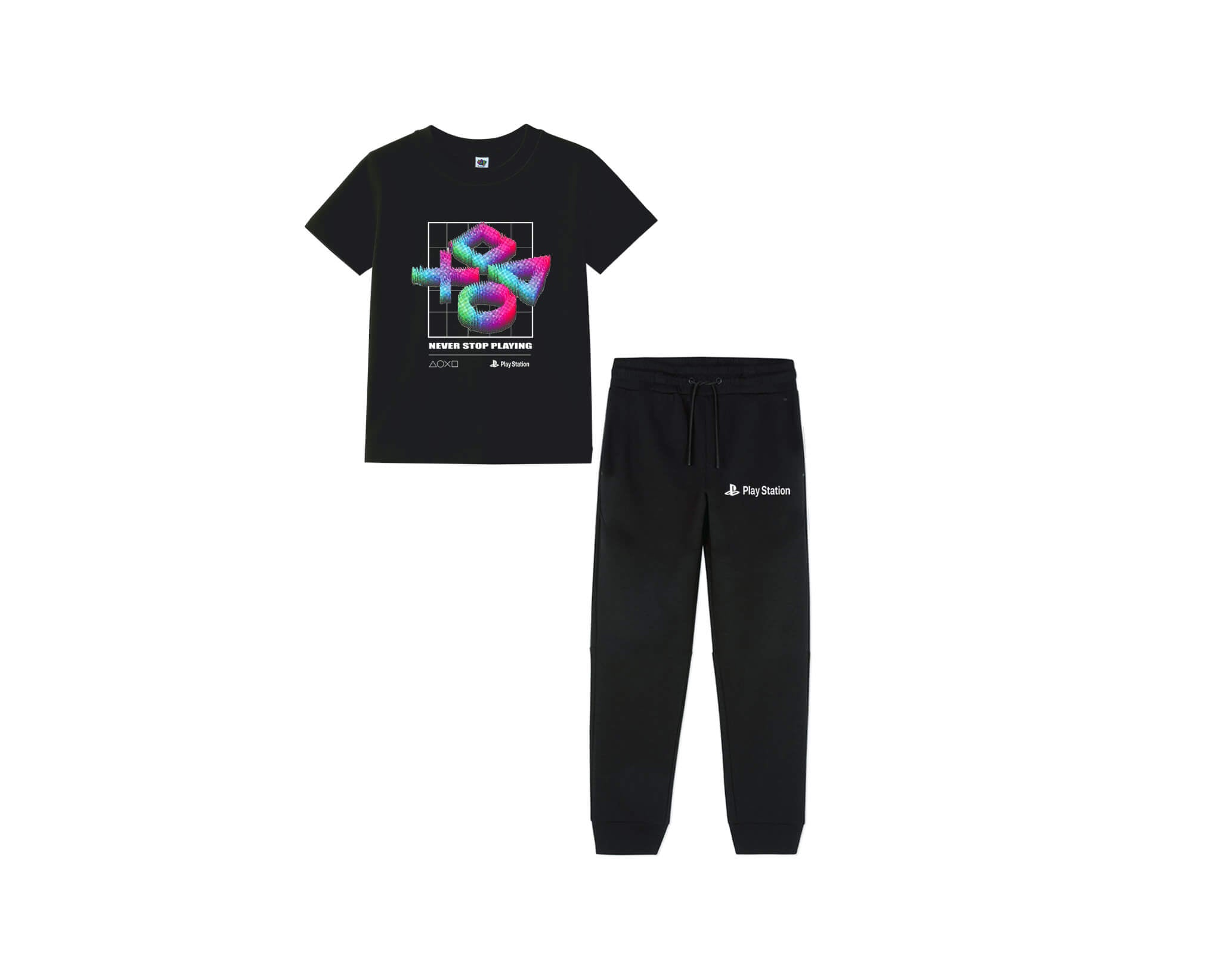 NEVER STOP PLAYING Tee &amp; Trouser - Black