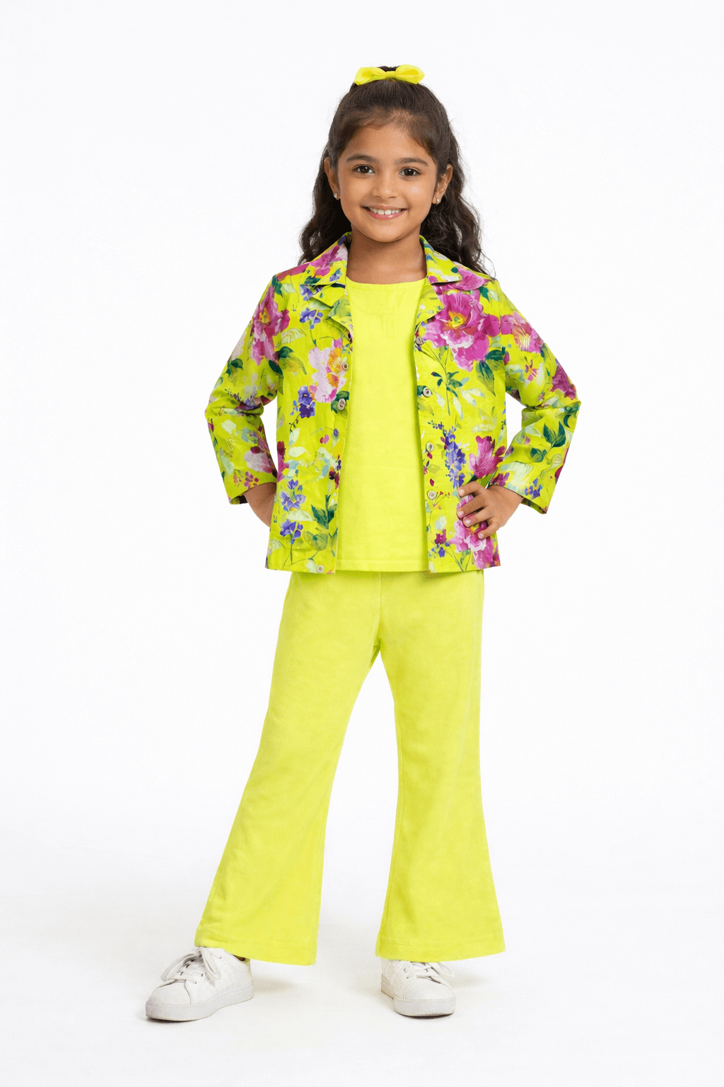 Neon Garden Cotton 3-Piece Set - Neon Green