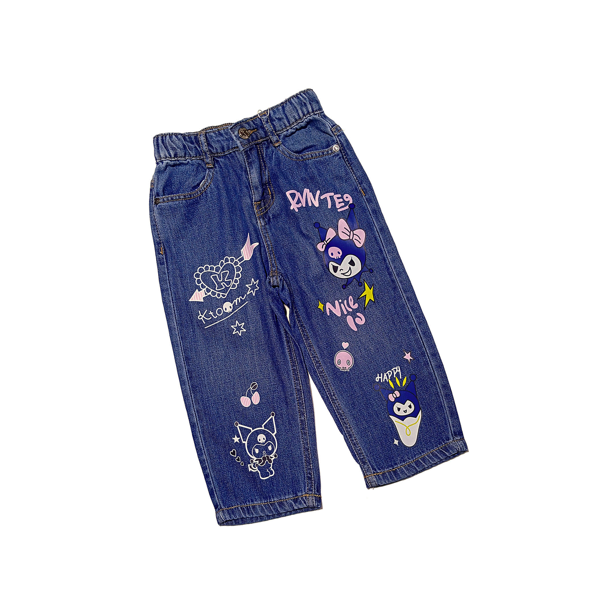 New Sanrio Baggy Denim Pant - Mid Blue