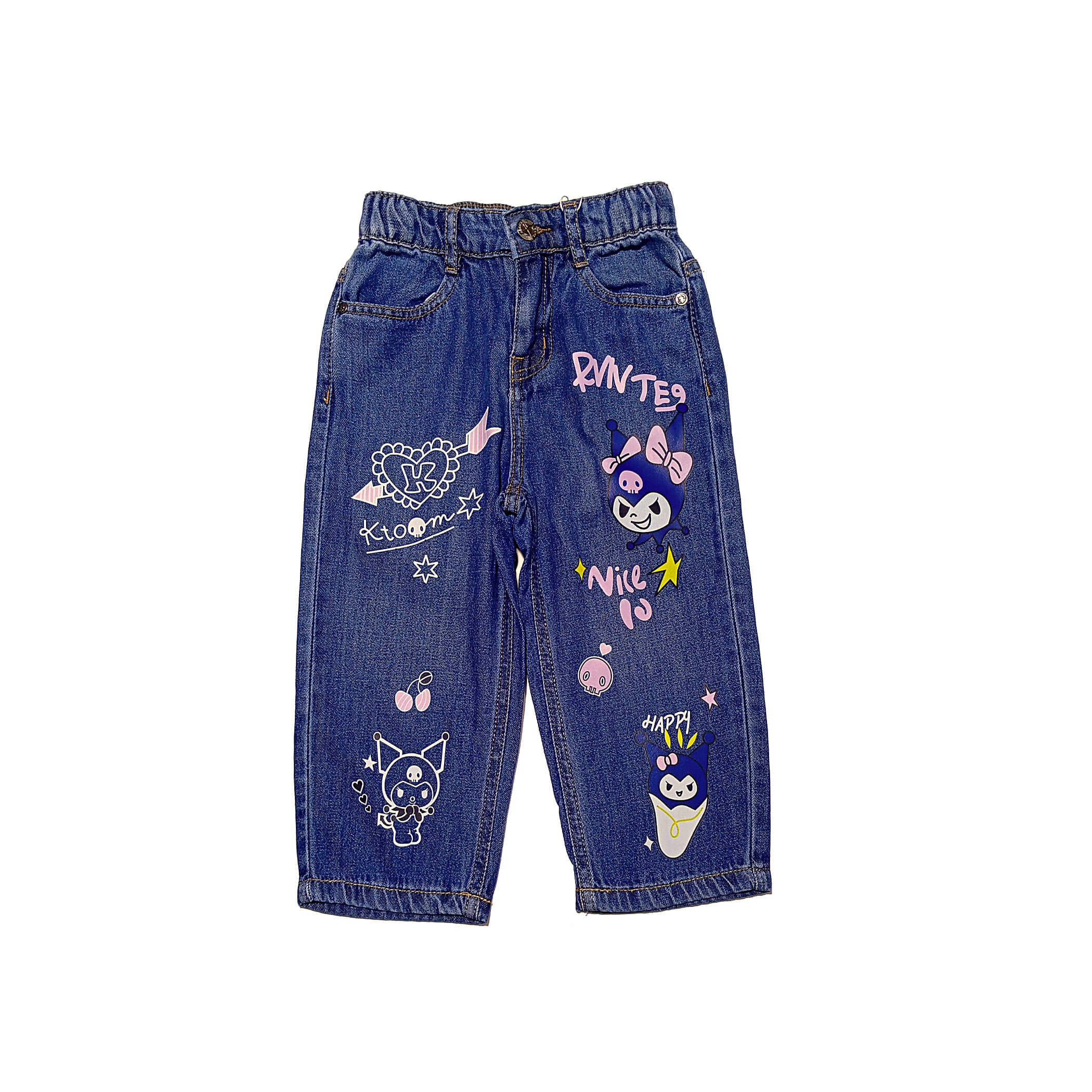 New Sanrio Baggy Denim Pant - Mid Blue