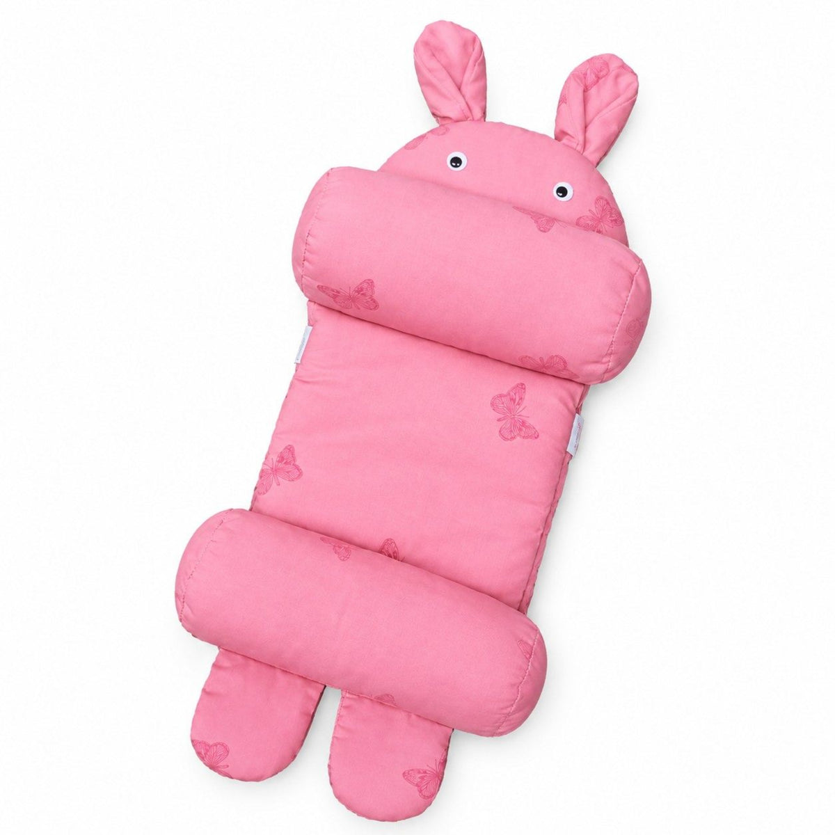 New Born Baby Cute Bunny Head Shaping Pillow - shocking Pink