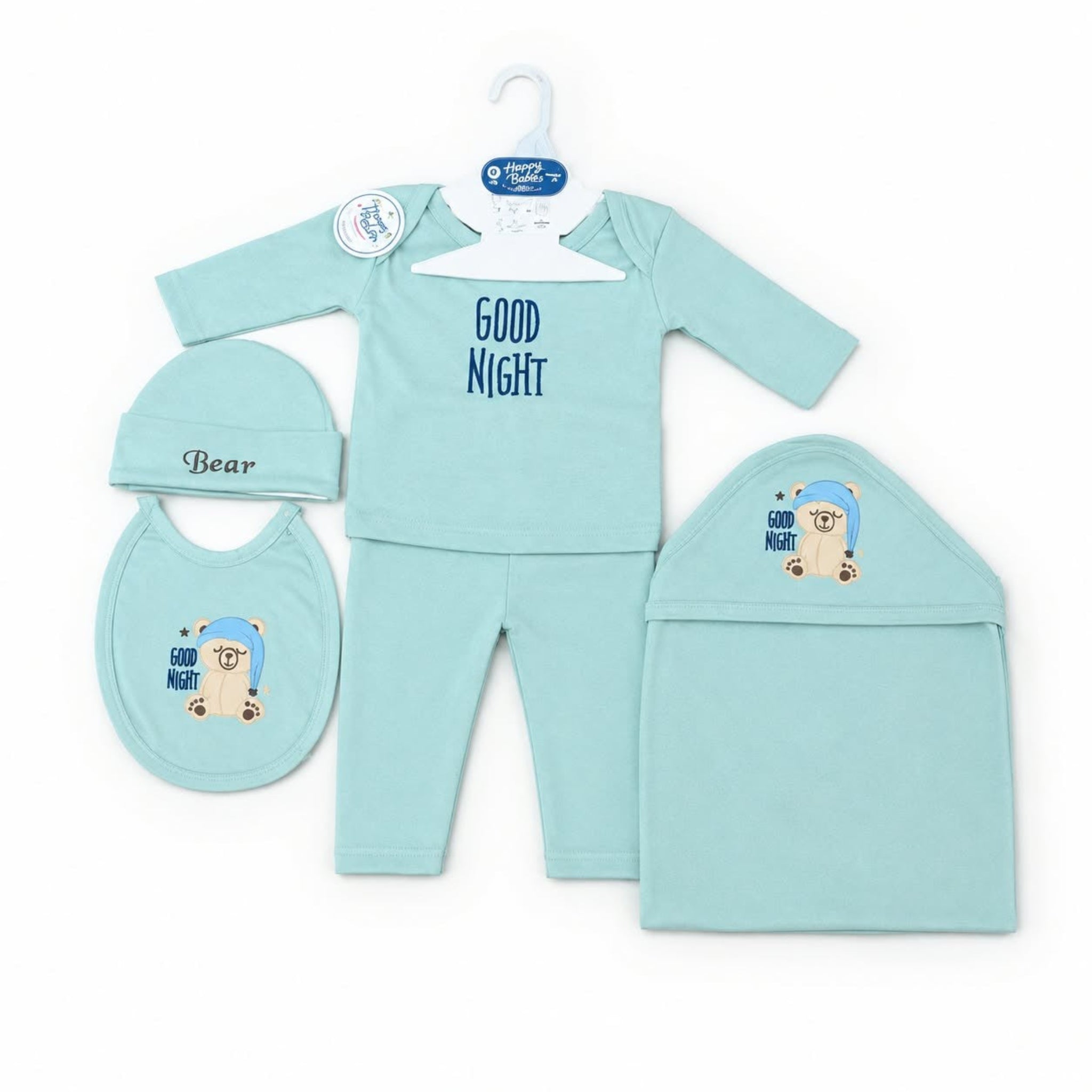 New Born Baby Happy Moms Good Night Starter 6 pc Set - Bear