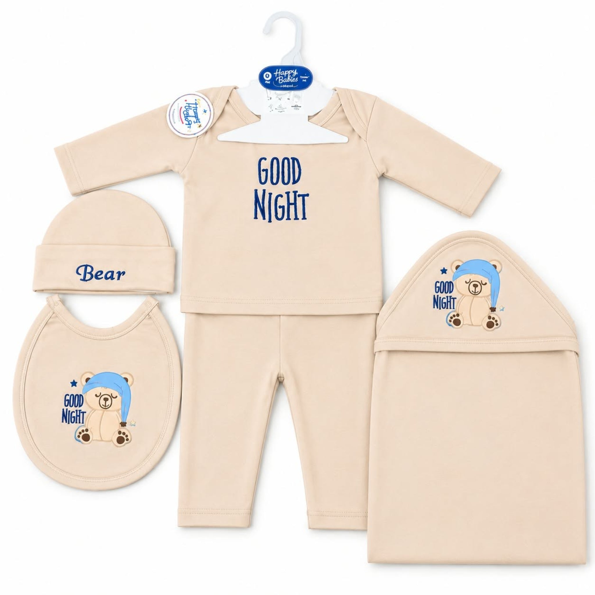 New Born Baby Happy Moms Good Night Starter 6 pc Set - Bear