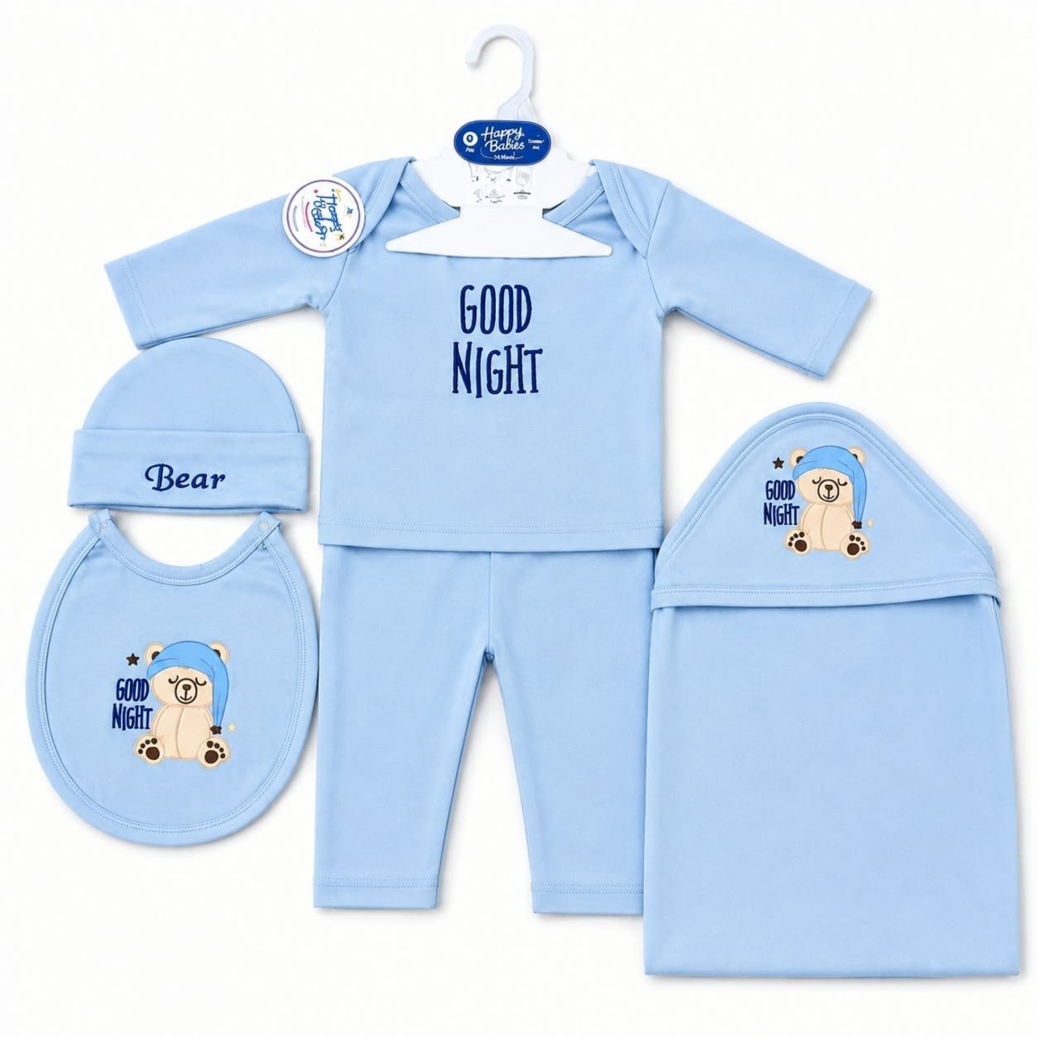 New Born Baby Happy Moms Good Night Starter 6 pc Set - Bear