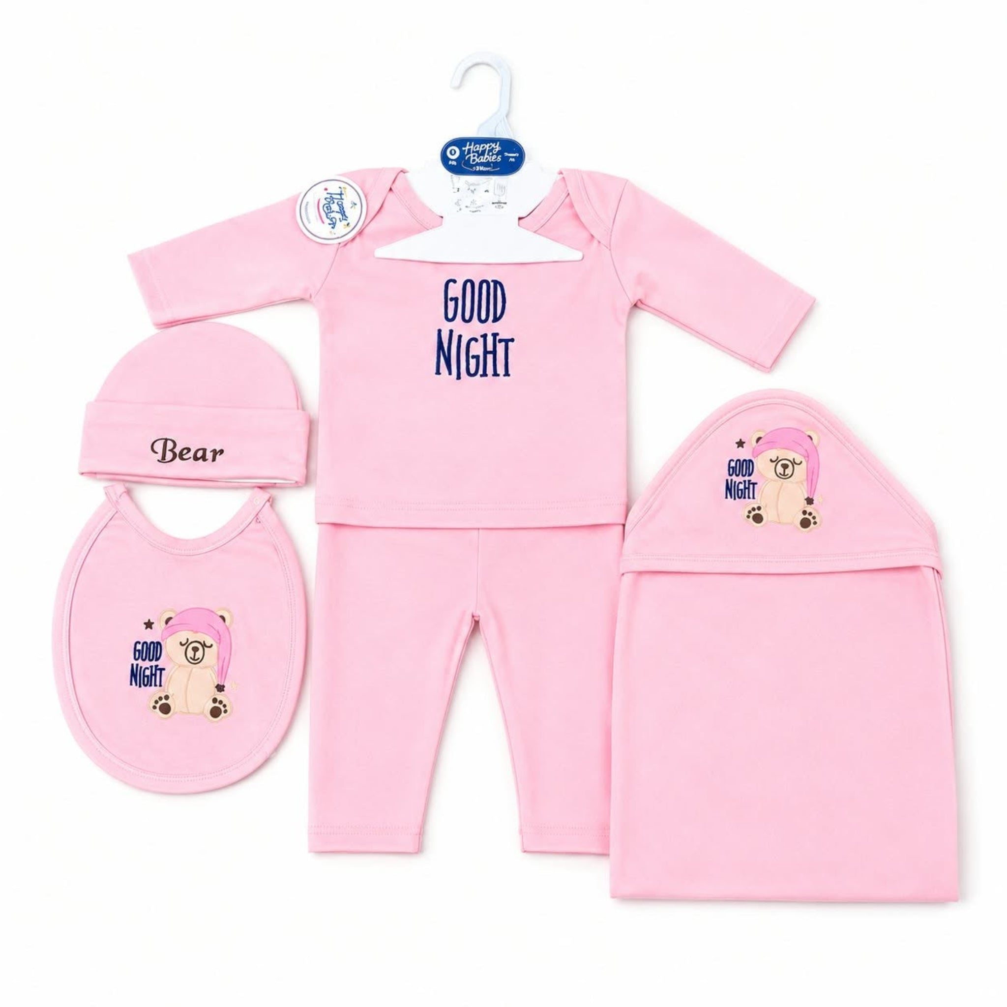 New Born Baby Happy Moms Good Night Starter 6 pc Set - Bear