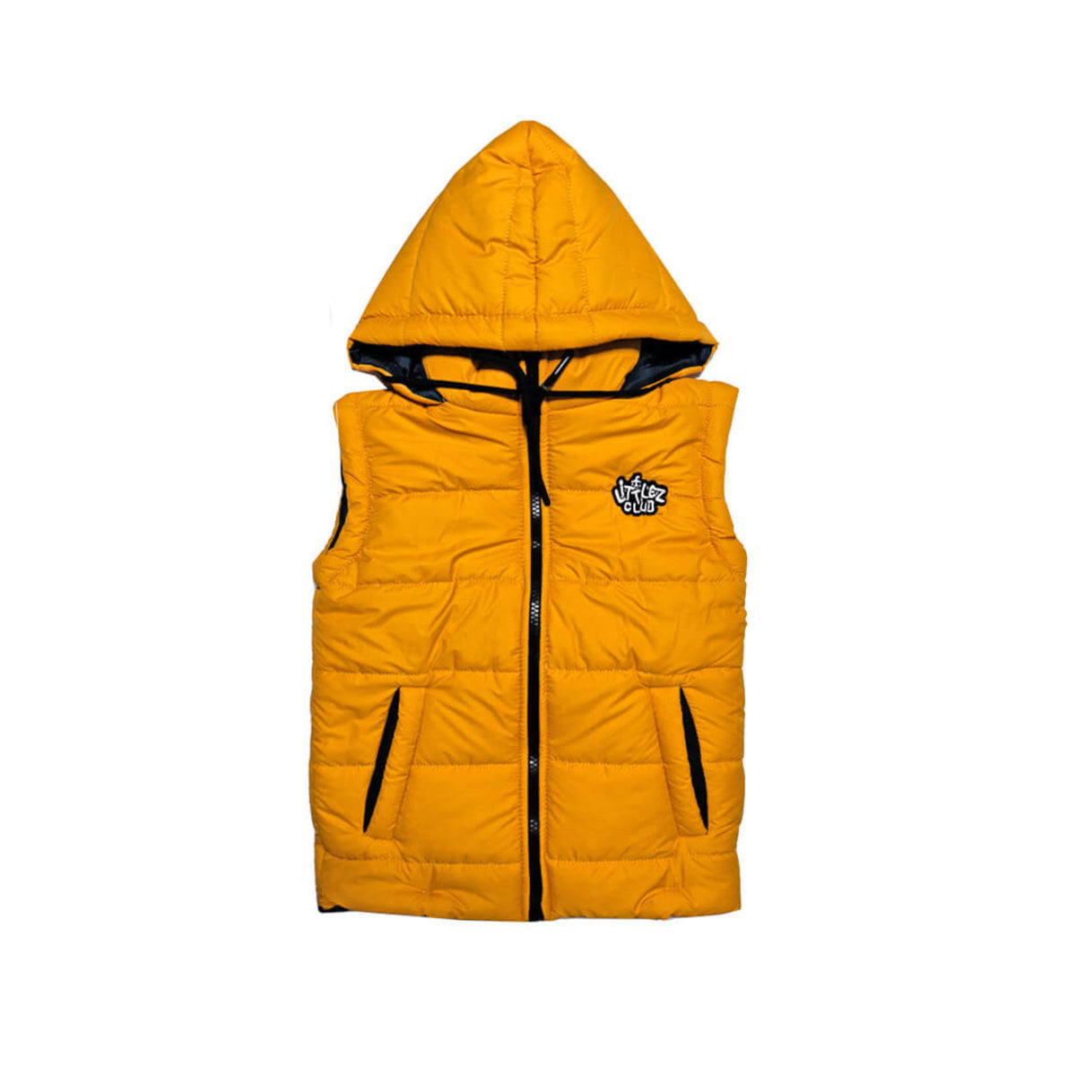 New Style LC Sleeveless Hooded Puffer Jacket -Mustard