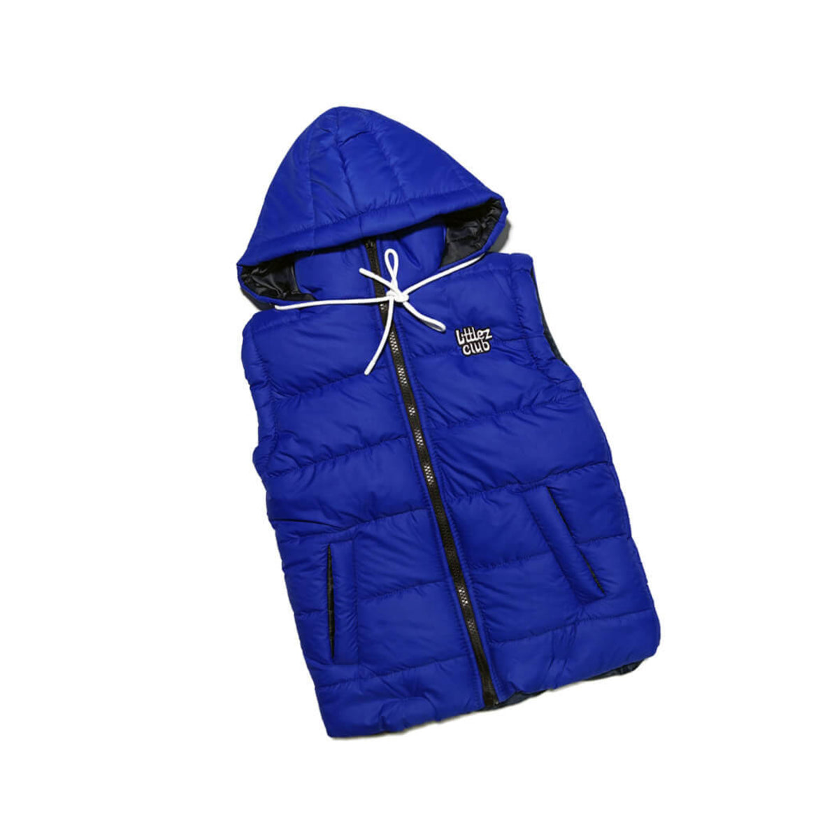 New Style LC Sleeveless Hooded Puffer Jacket - Royal Blue