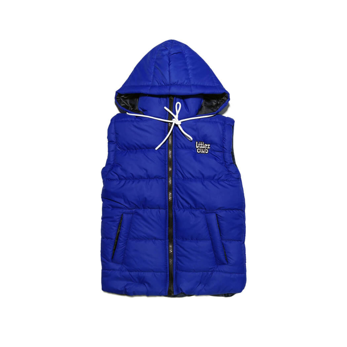 New Style LC Sleeveless Hooded Puffer Jacket - Royal Blue
