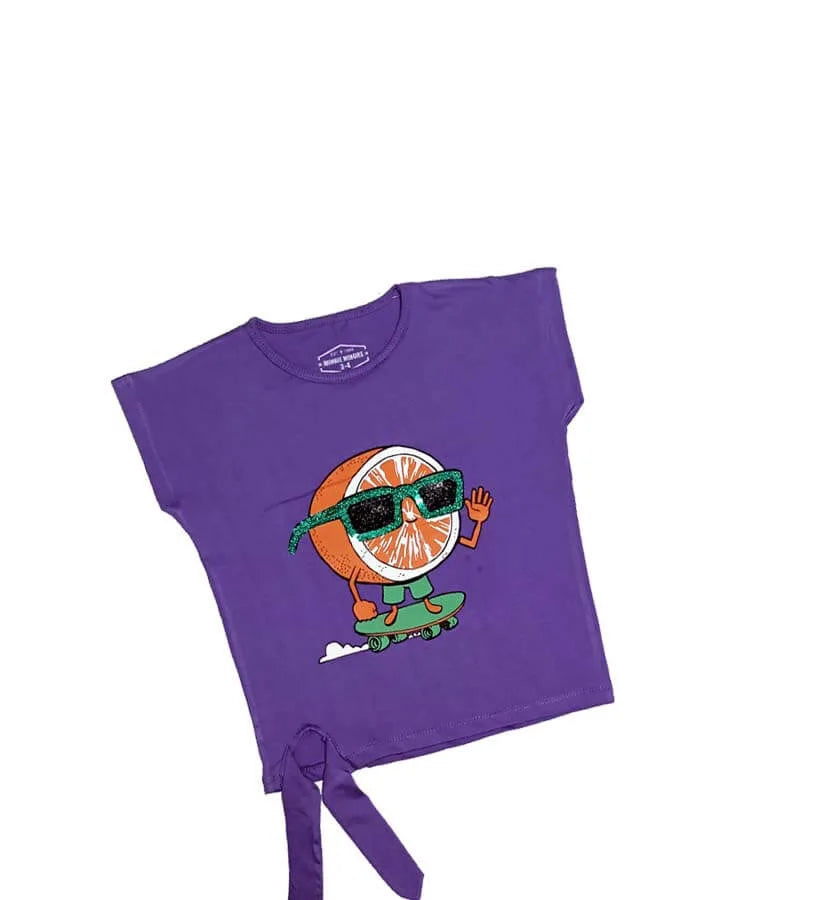 Orange Skater Tee Shirt - Purple
