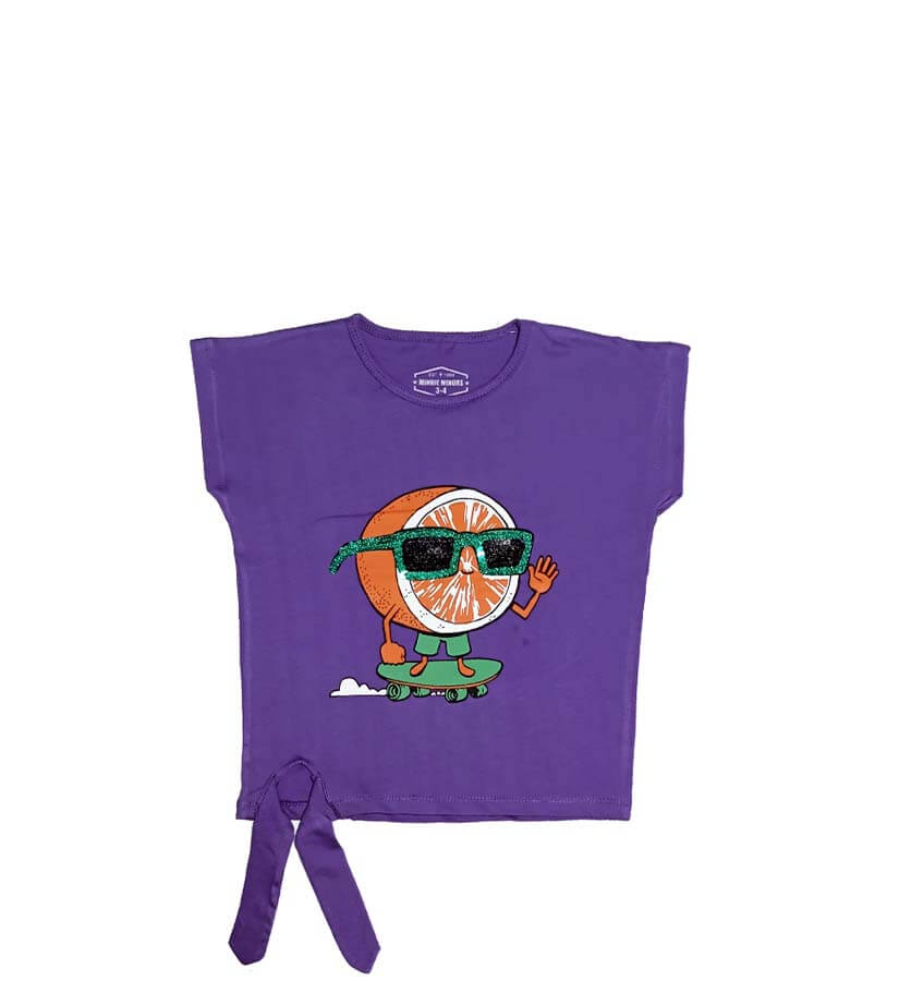 Orange Skater Tee Shirt - Purple